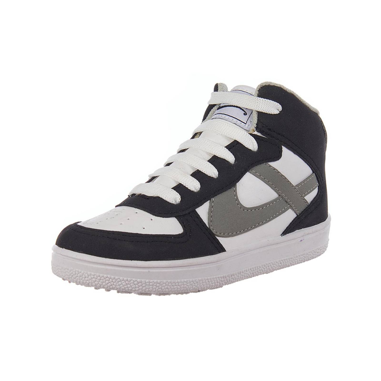 Tenis Tipo Bota Panam Negro Basics Textil Moda Casual 