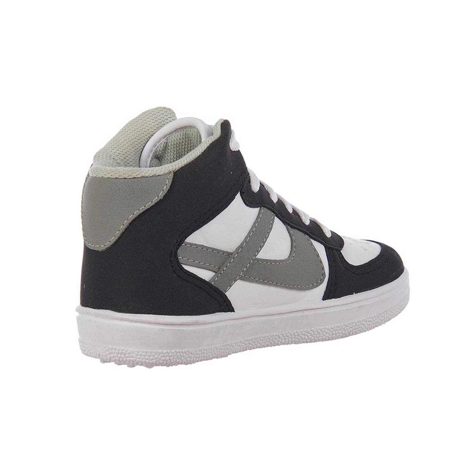 Tenis Tipo Bota Panam Negro Basics Textil Moda Casual 