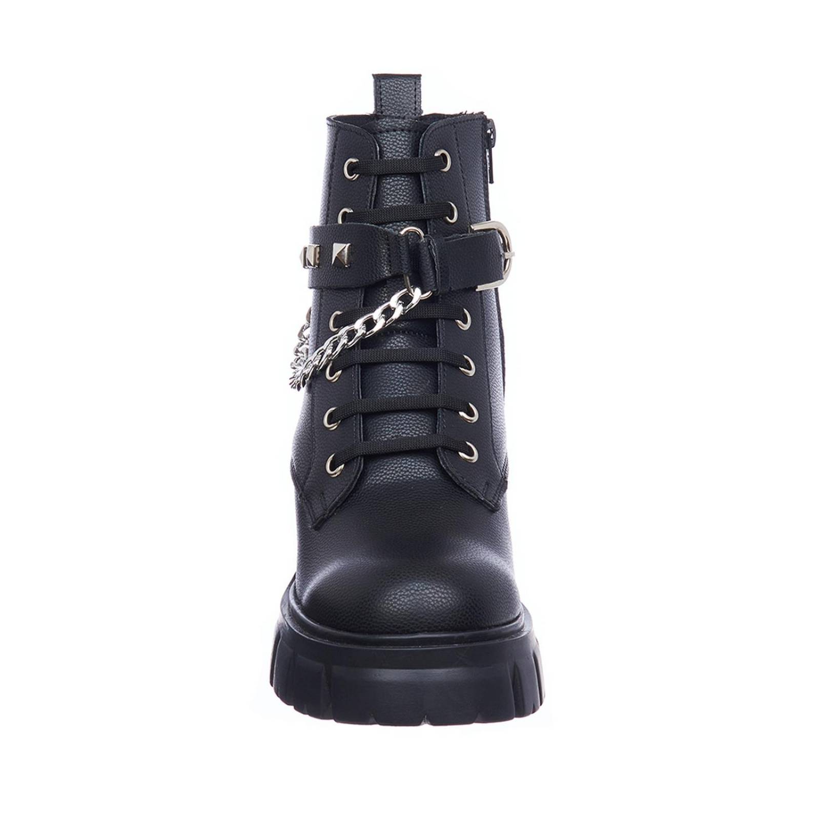 Botas Mujer Negro Con Cadena Diseño Gotico Casuales 