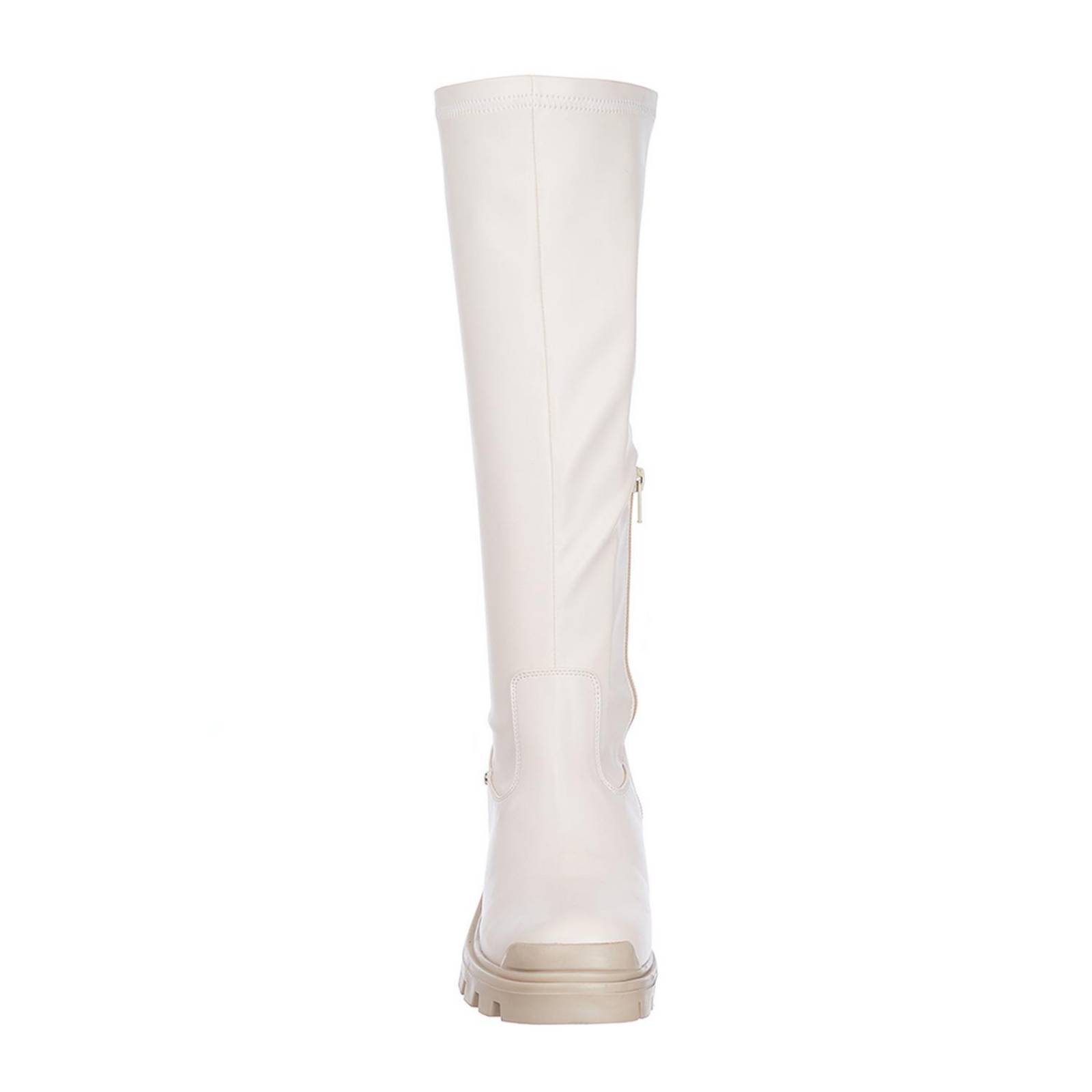 Botas Altas Mujer Tipo Piel Late Con Plataforma Lisas 