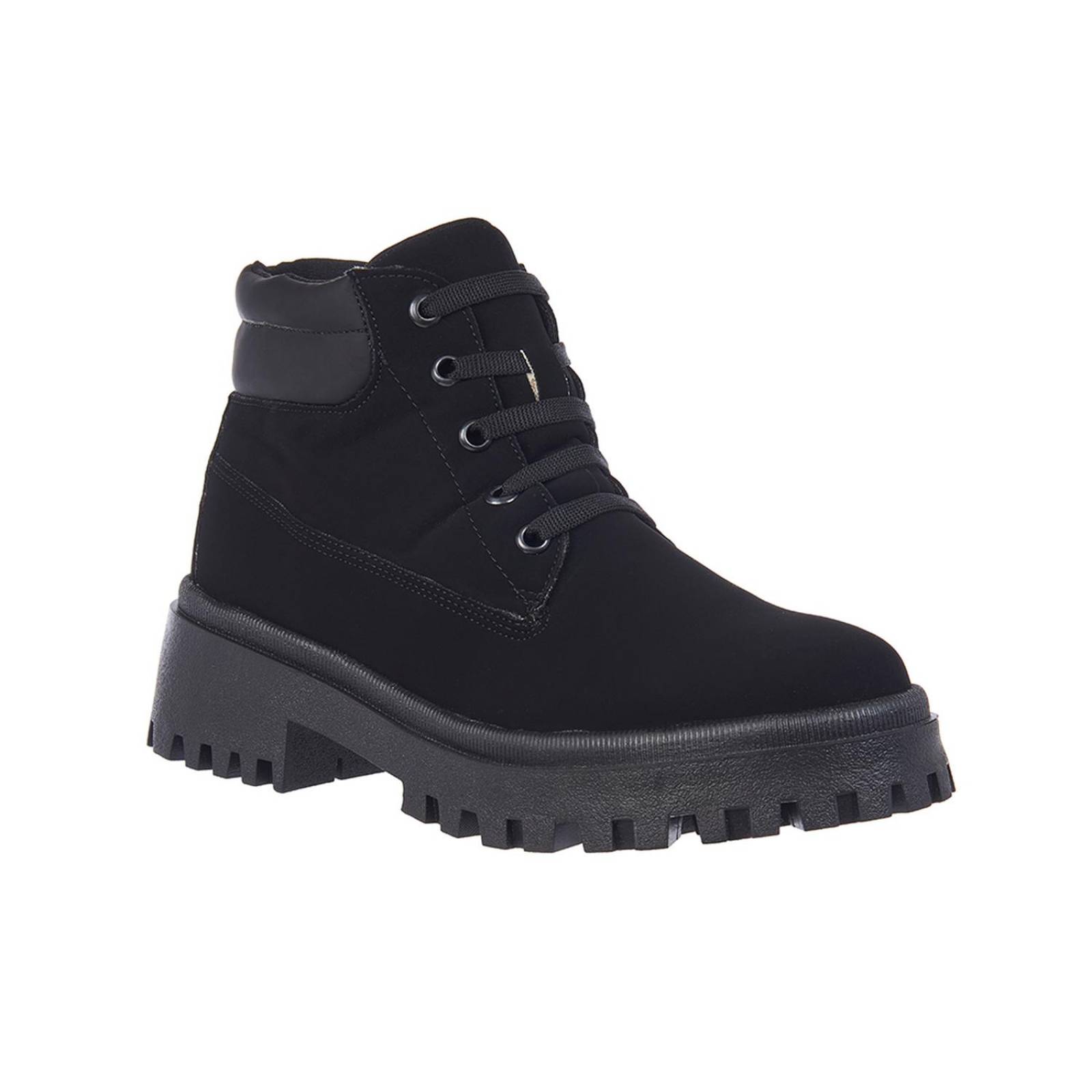 Botines Para Mujer Tipo Ante Negros Tacon Ancho 