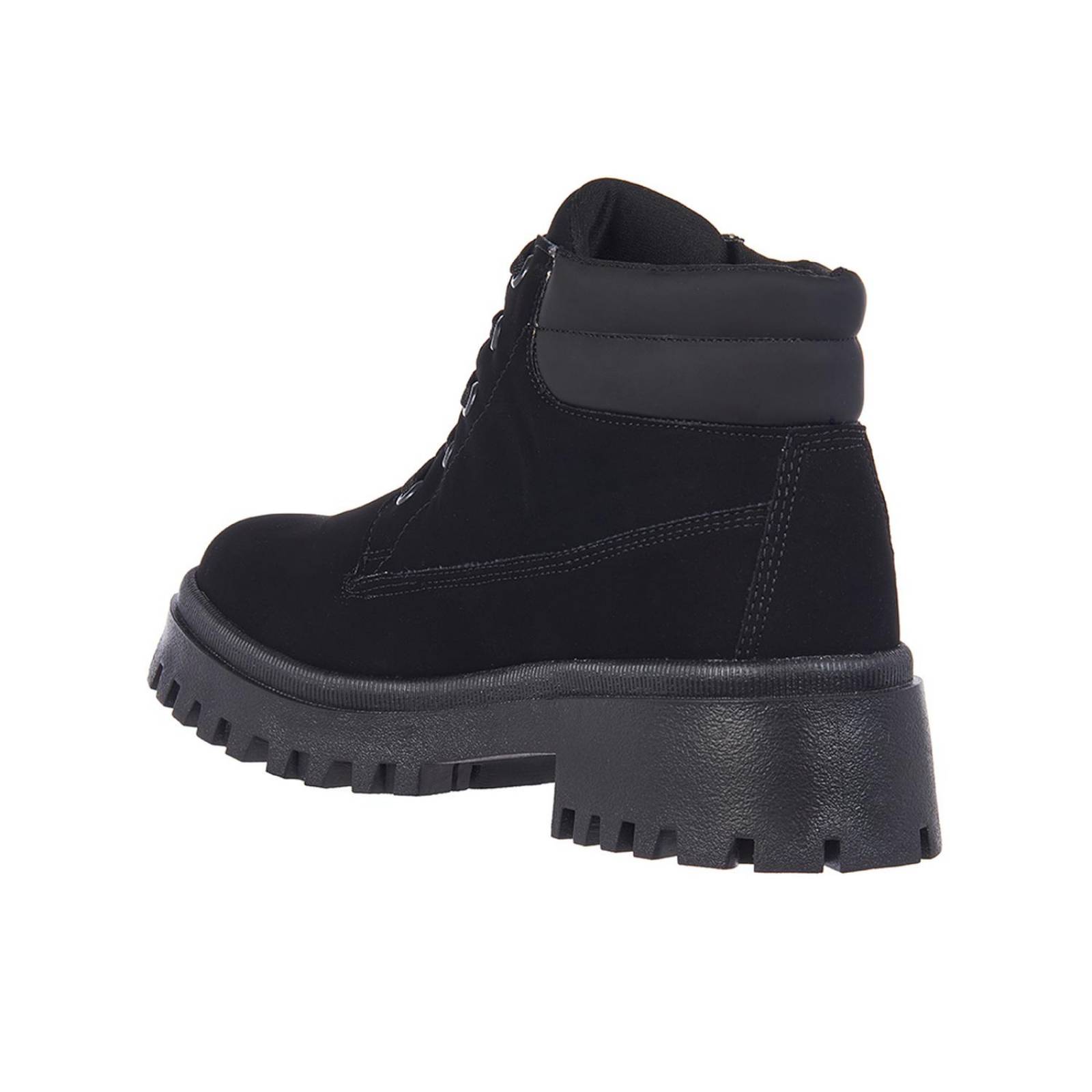 Botines Para Mujer Tipo Ante Negros Tacon Ancho 