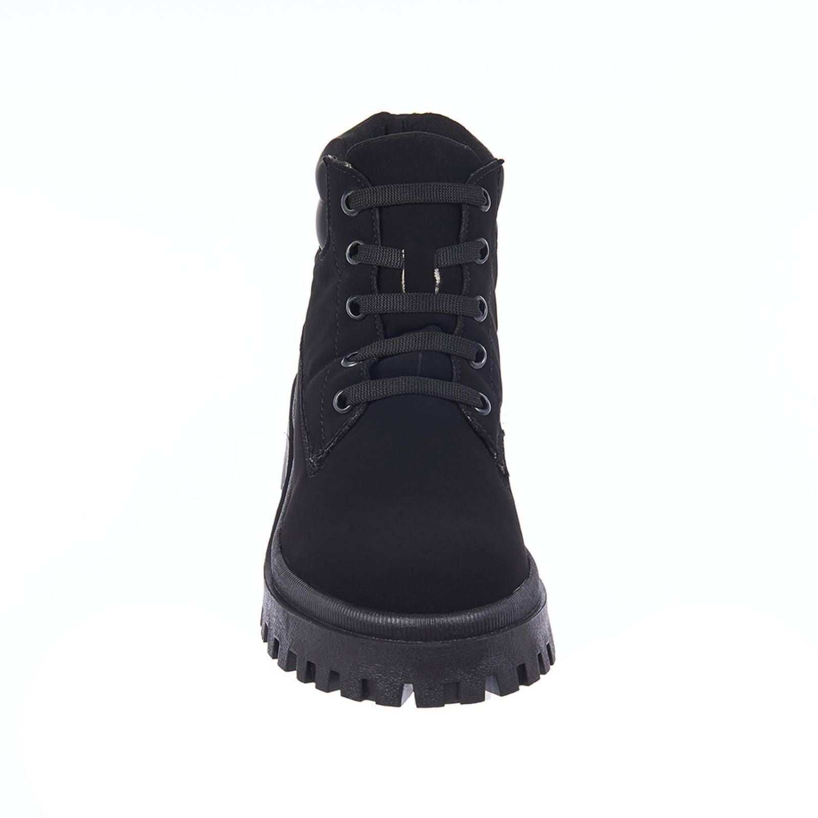 Botines Para Mujer Tipo Ante Negros Tacon Ancho 