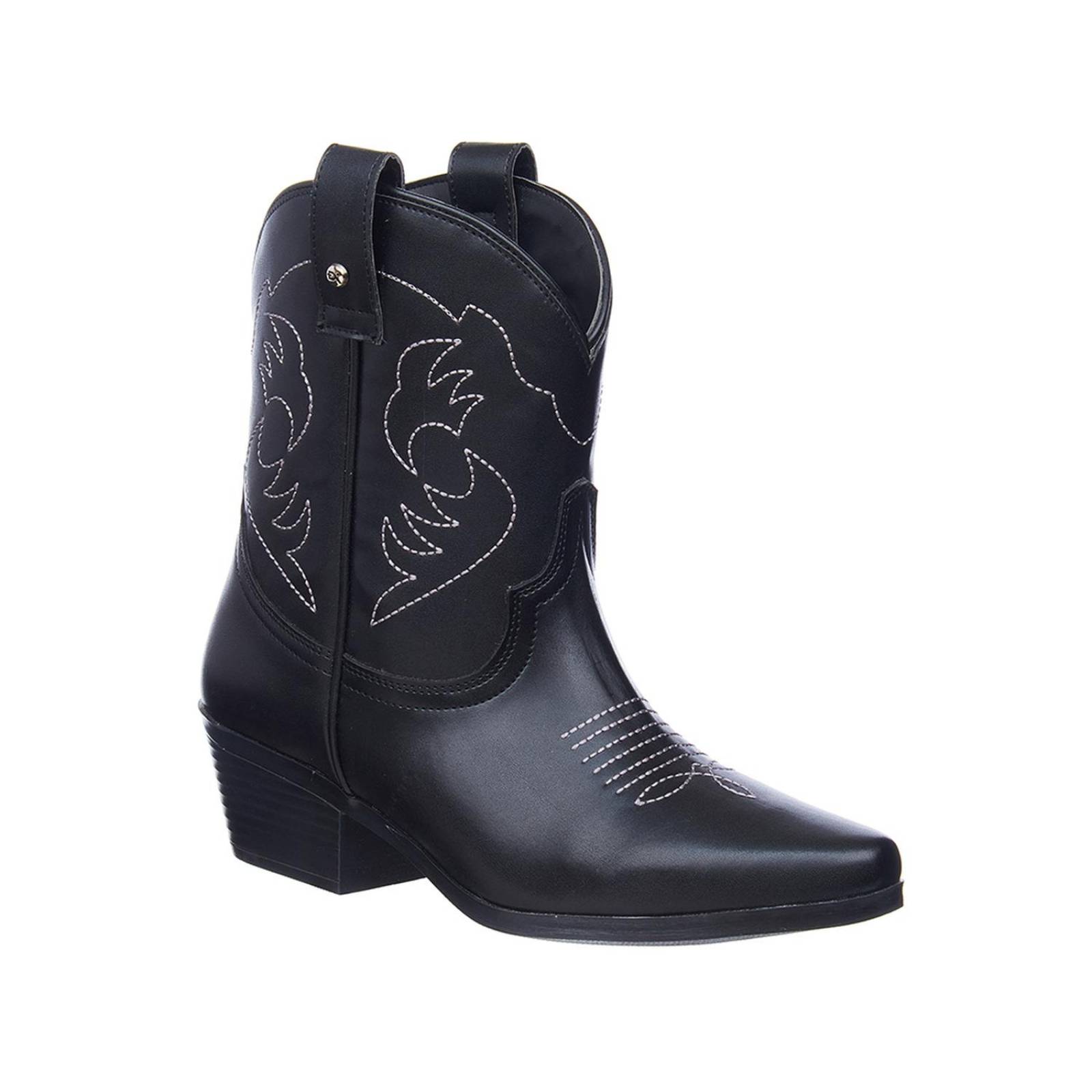 Botines Vaqueros Negros Mujer Moda Casual Tacón Bajo 