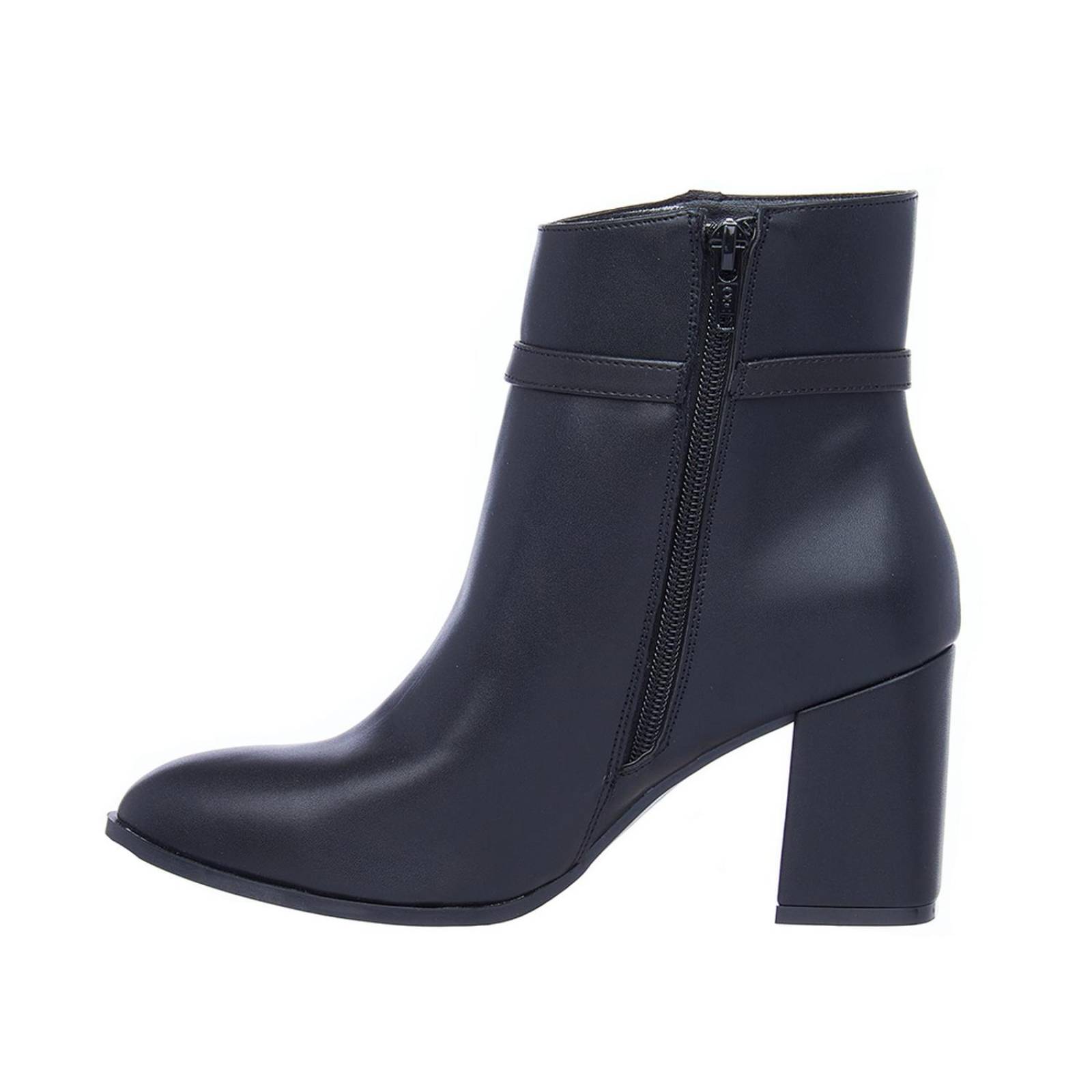 Botines Negros Para Mujer Formal Casual Tacon Ancho 