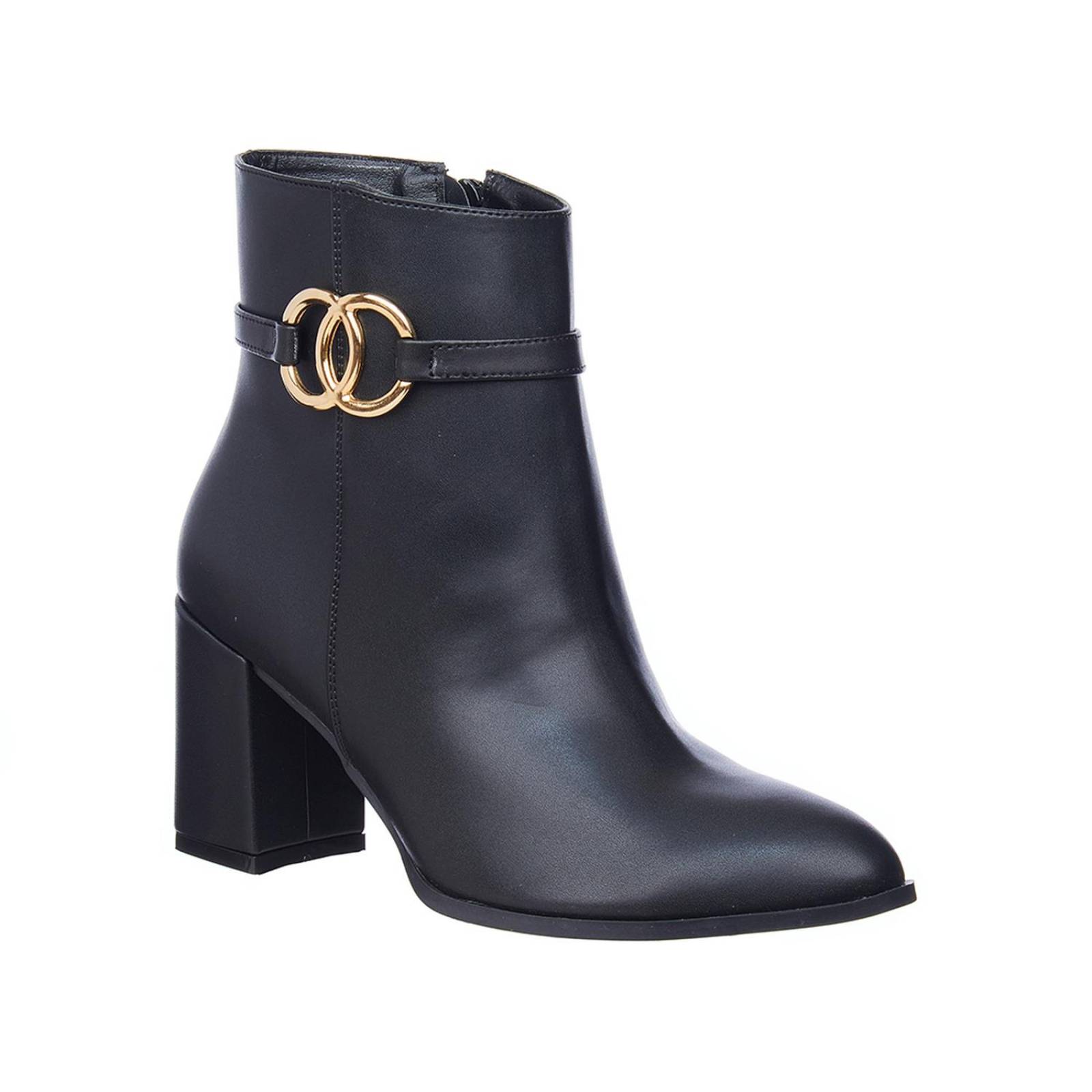 Botines Negros Para Mujer Formal Casual Tacon Ancho 