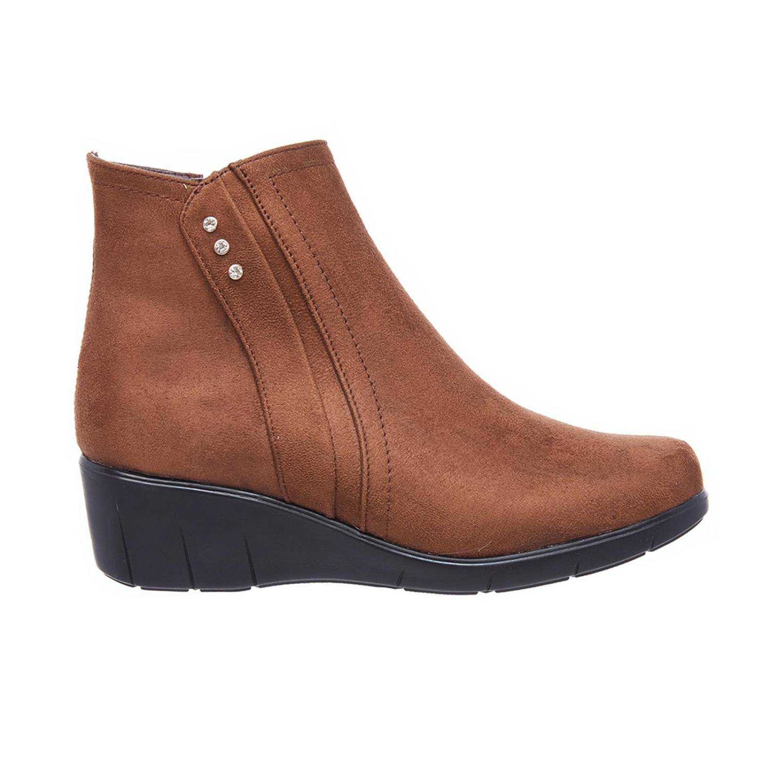 Botines Con Plataforma Mujer Tipo Gamuza Casuales 