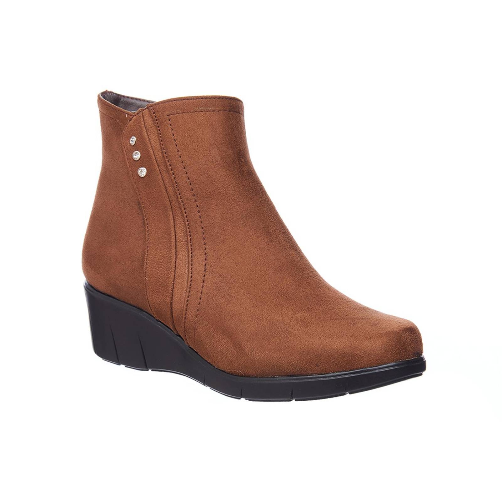 Botines Con Plataforma Mujer Tipo Gamuza Casuales 