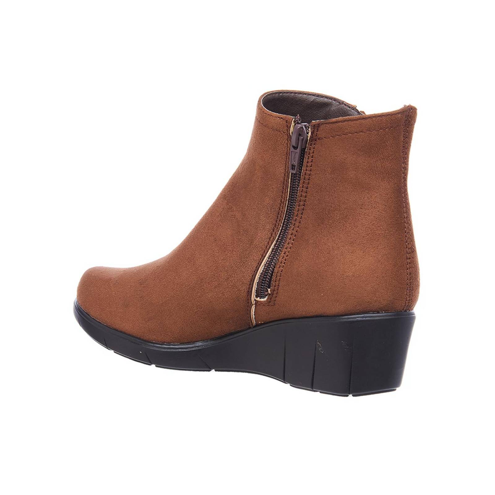 Botines Con Plataforma Mujer Tipo Gamuza Casuales 