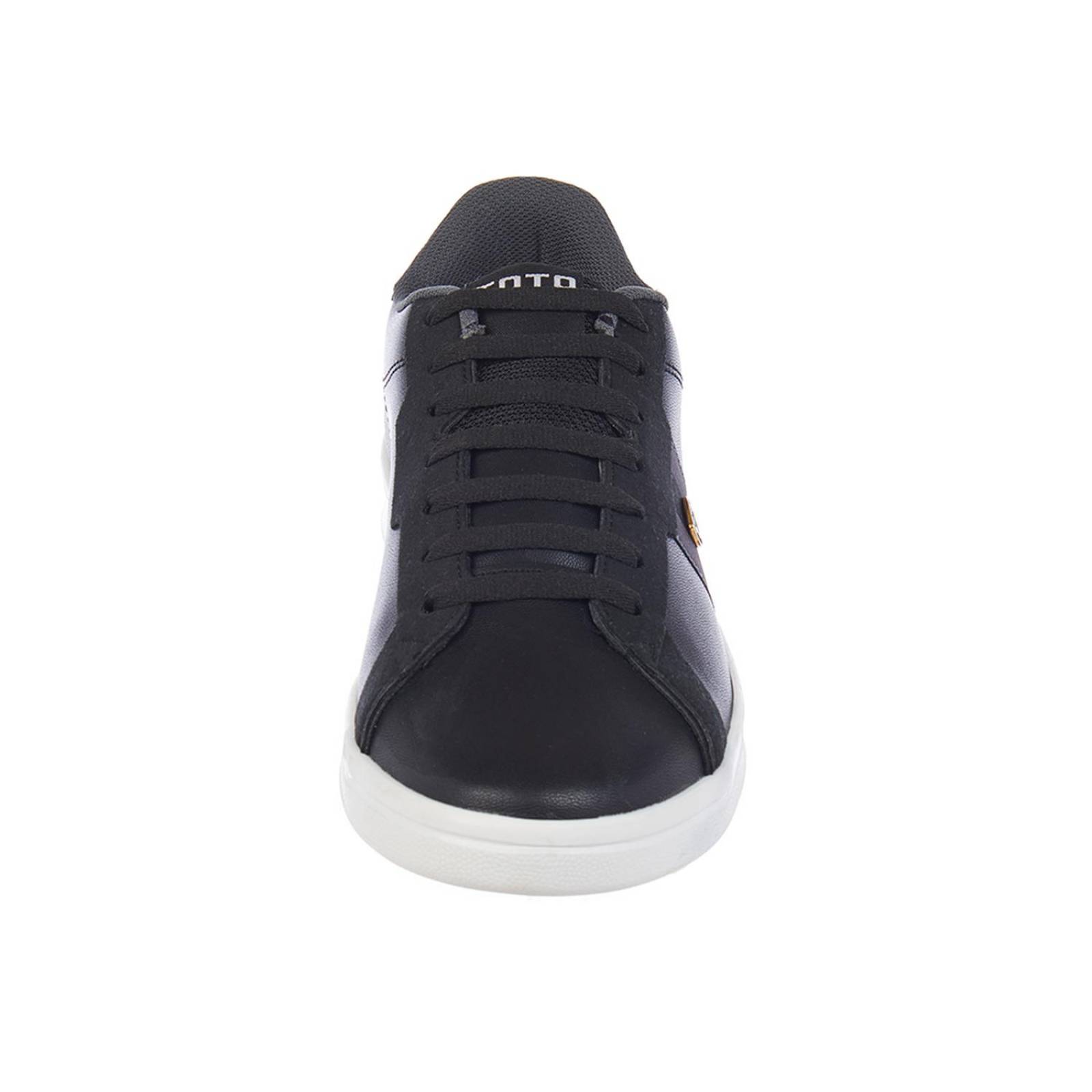 Tenis Choclo Para Hombre Tipo Piel Negro Casuales 