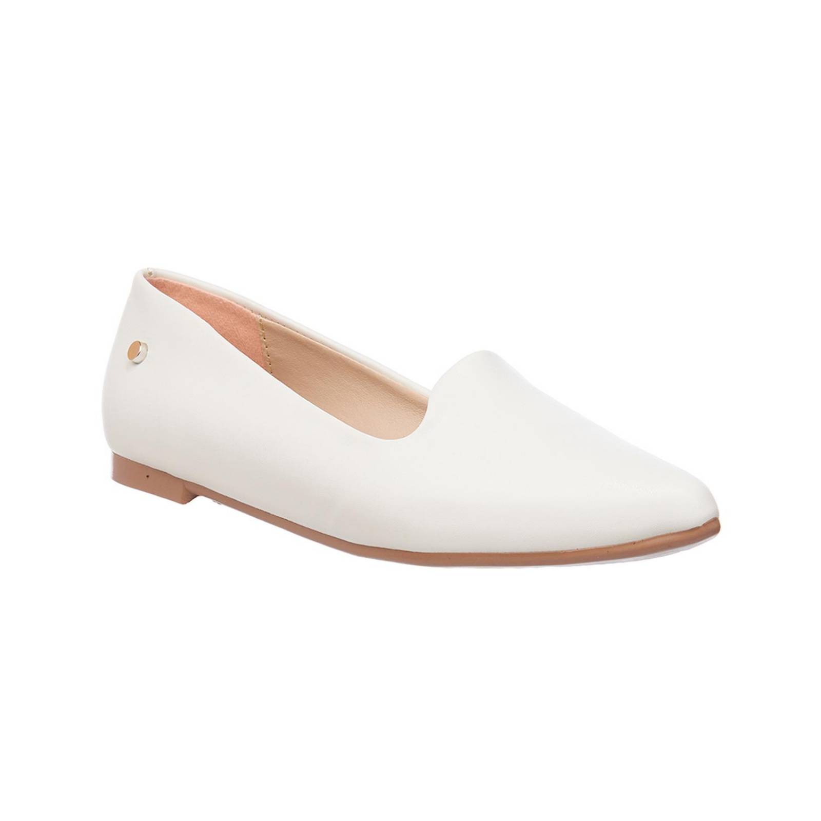 Zapatos Mujer Blancos Tipo Piel Lisos Casuales