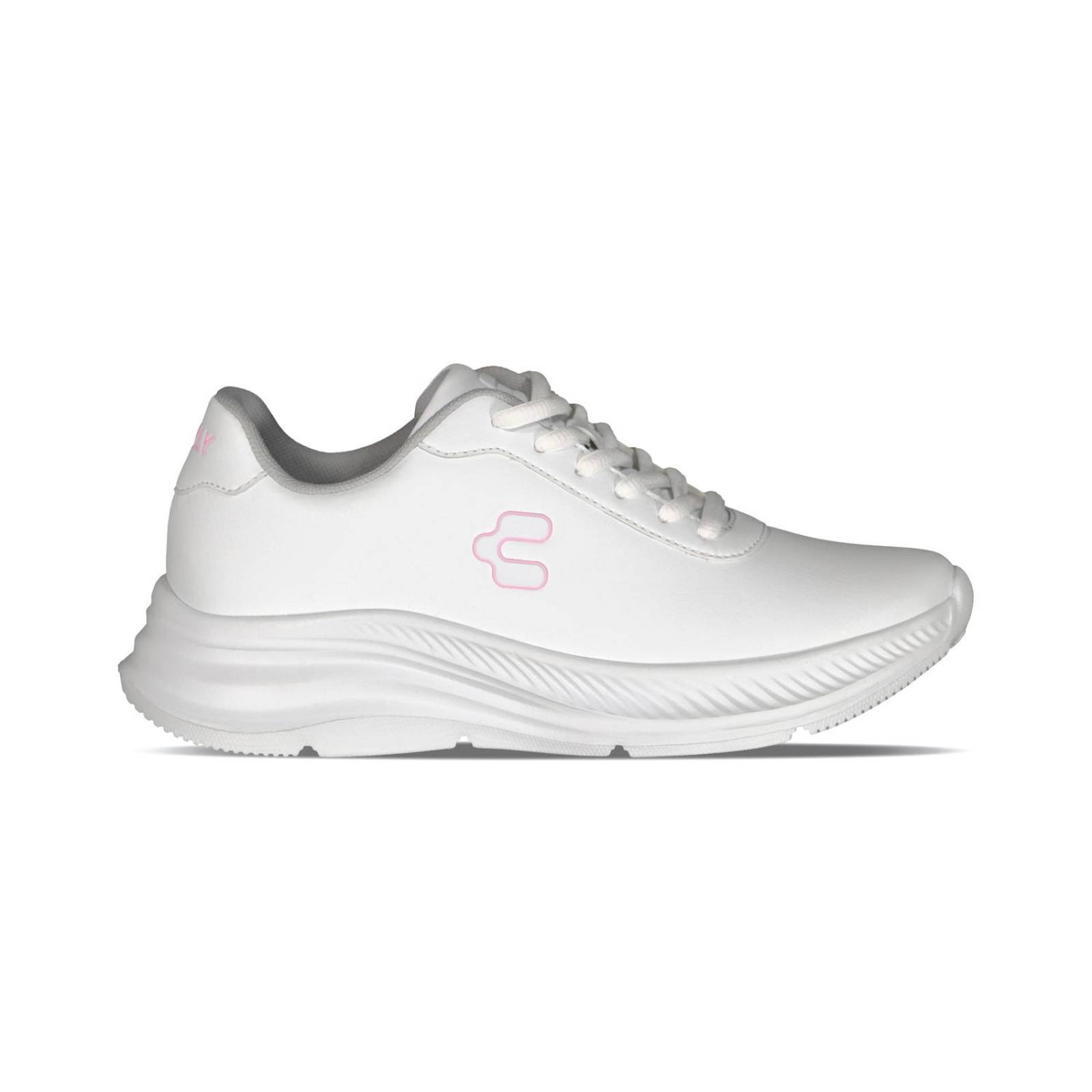 Tenis Charly Mujer Tipo Piel Blancos Casual Sport 