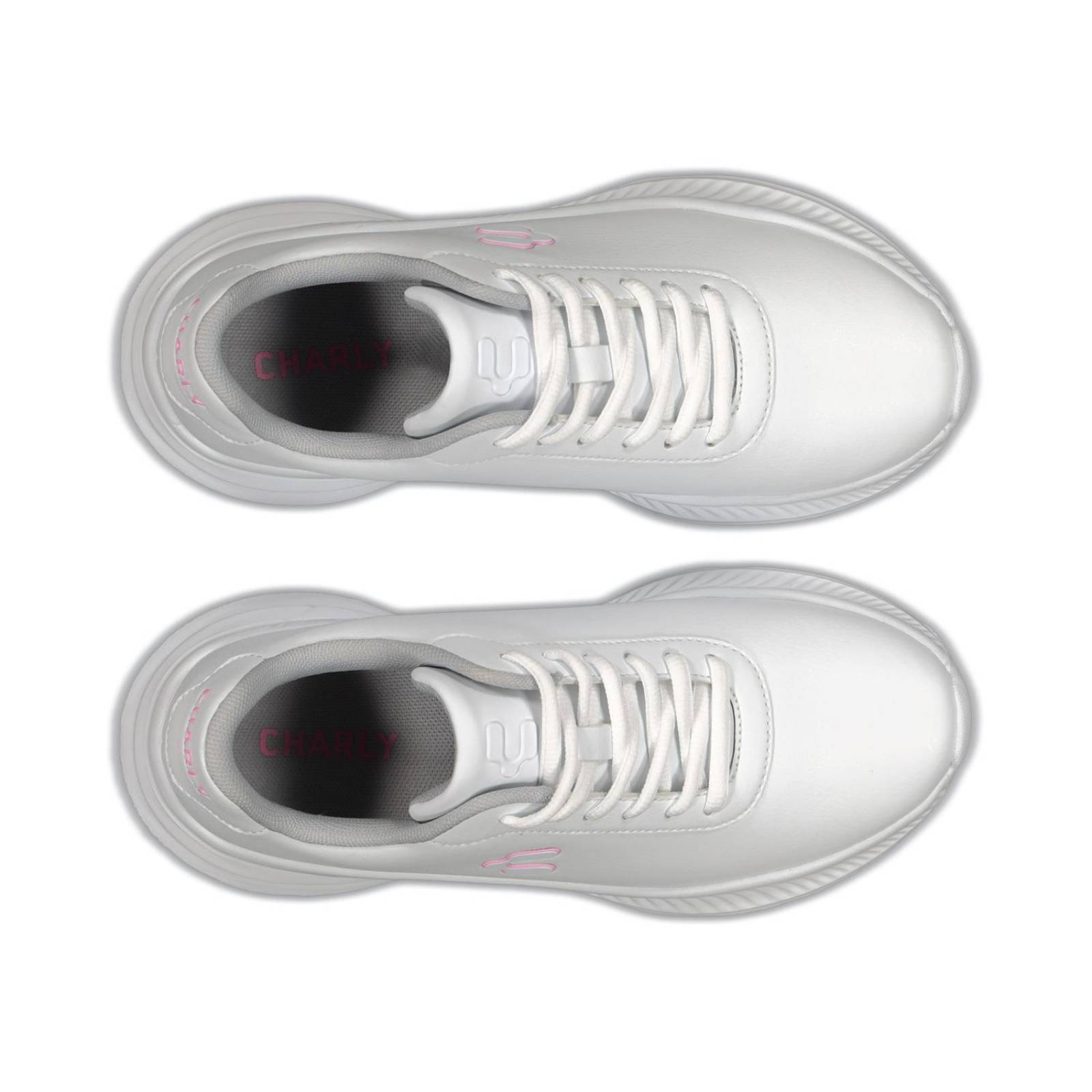 Tenis Charly Mujer Tipo Piel Blancos Casual Sport 