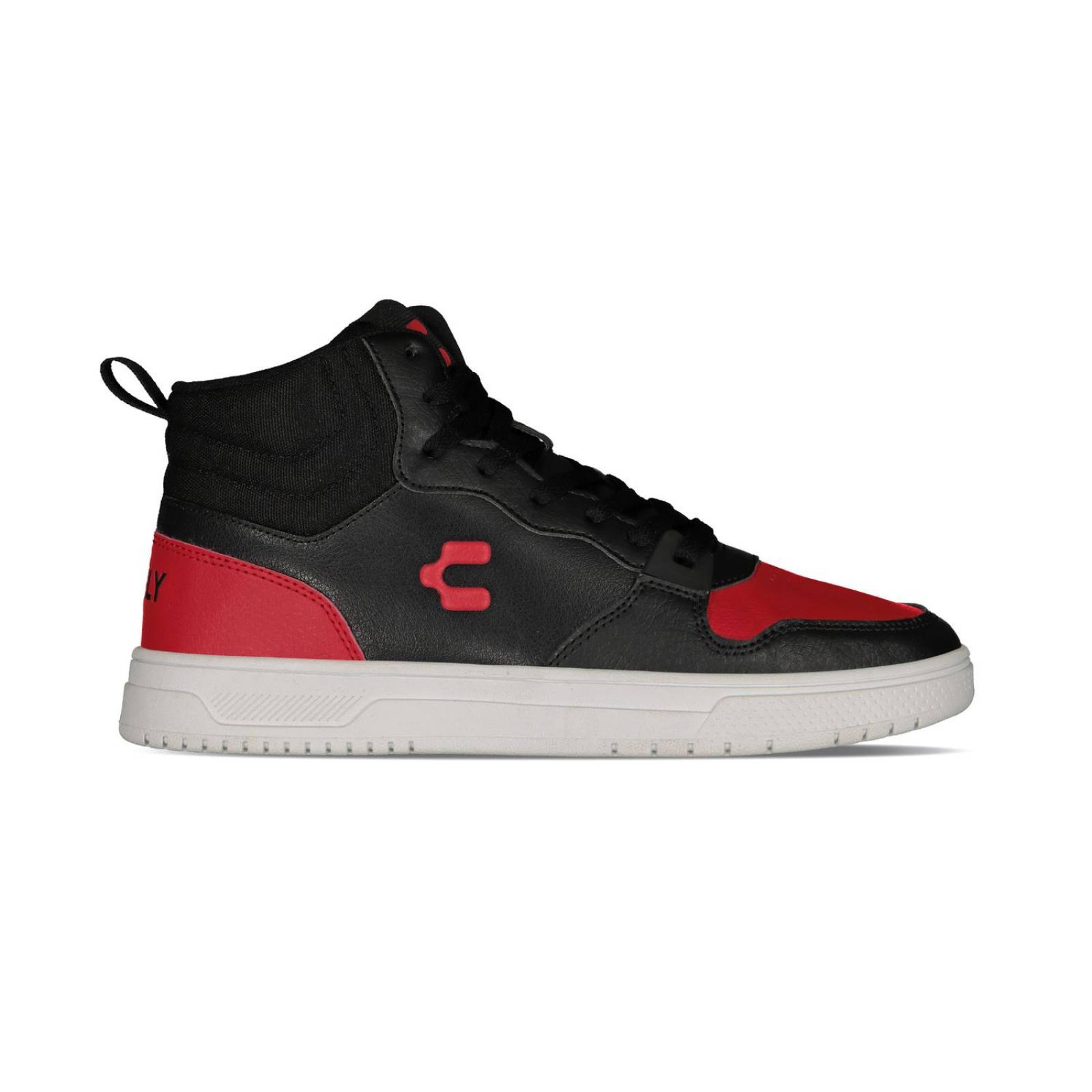 Tenis Charly En Bota Negro Rojo Urbano Casual Hombre 