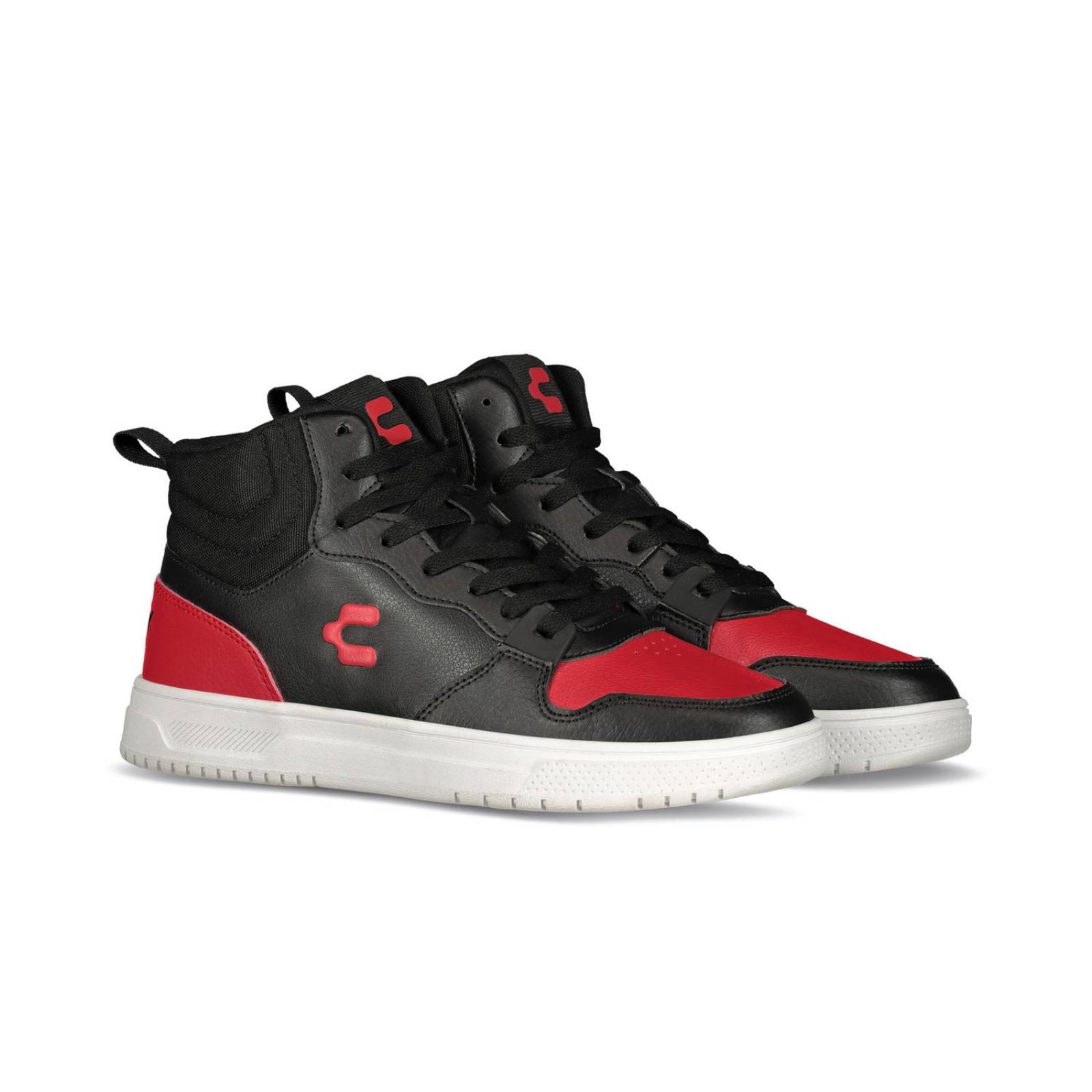 Tenis Charly En Bota Negro Rojo Urbano Casual Hombre 