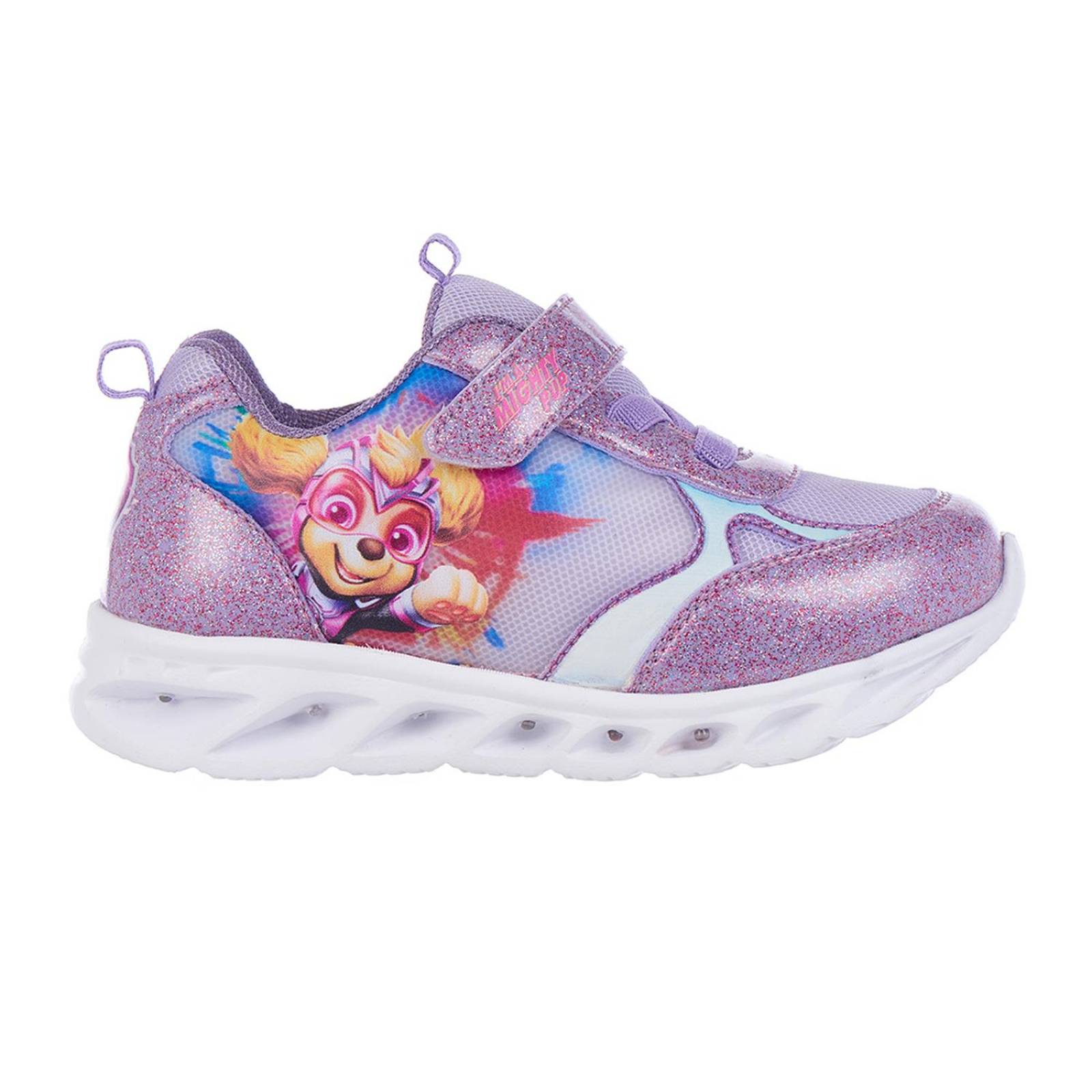 Tenis Paw Patrol Textil Lavanda Brillos Para Niñas 