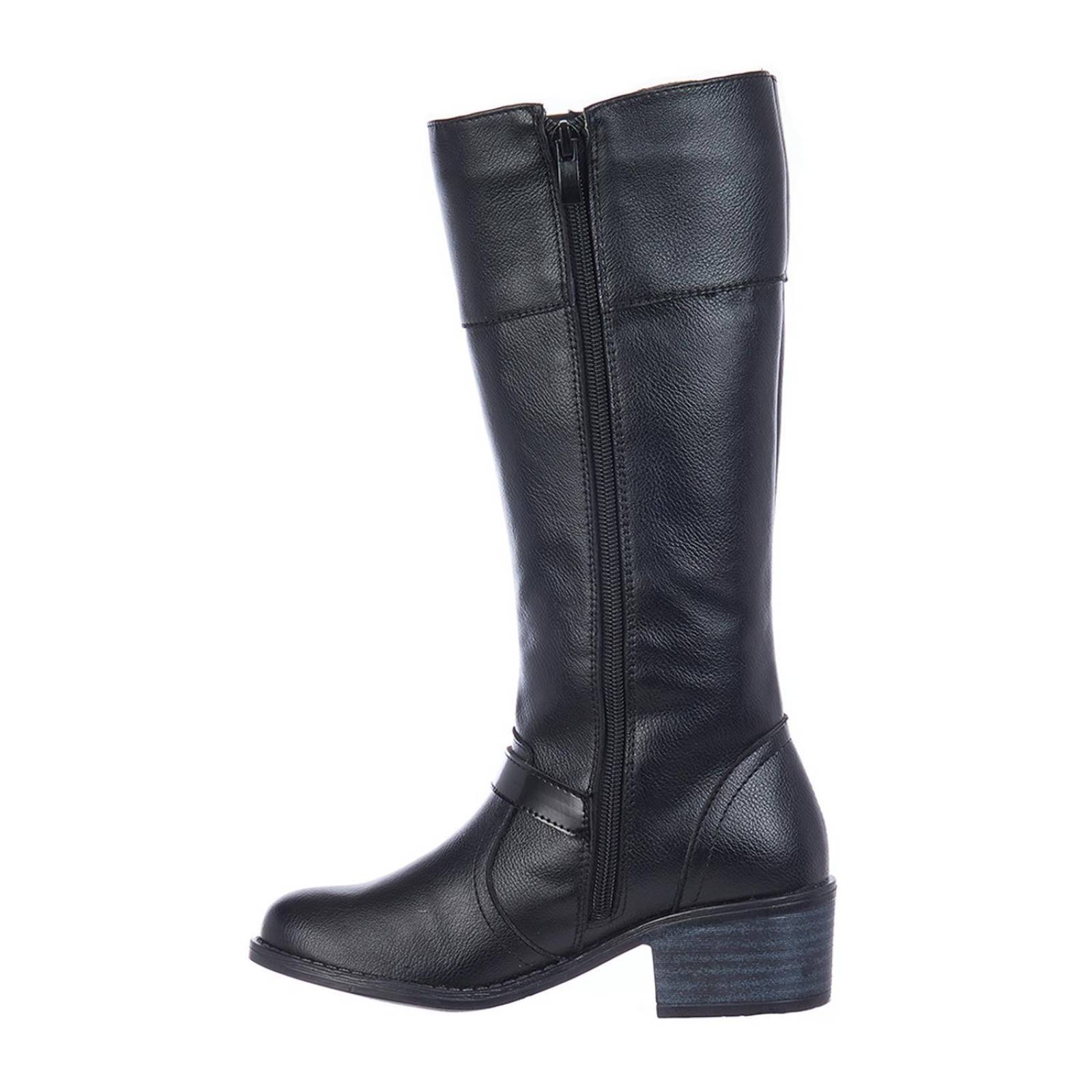 Botas Altas Tacon Bajo Mujer Juvenil Negros Casual 