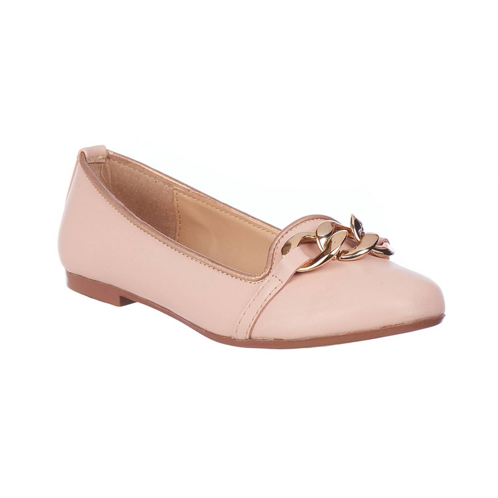 Flats Para Mujer Mocasines Con Herraje Nude Bajos 