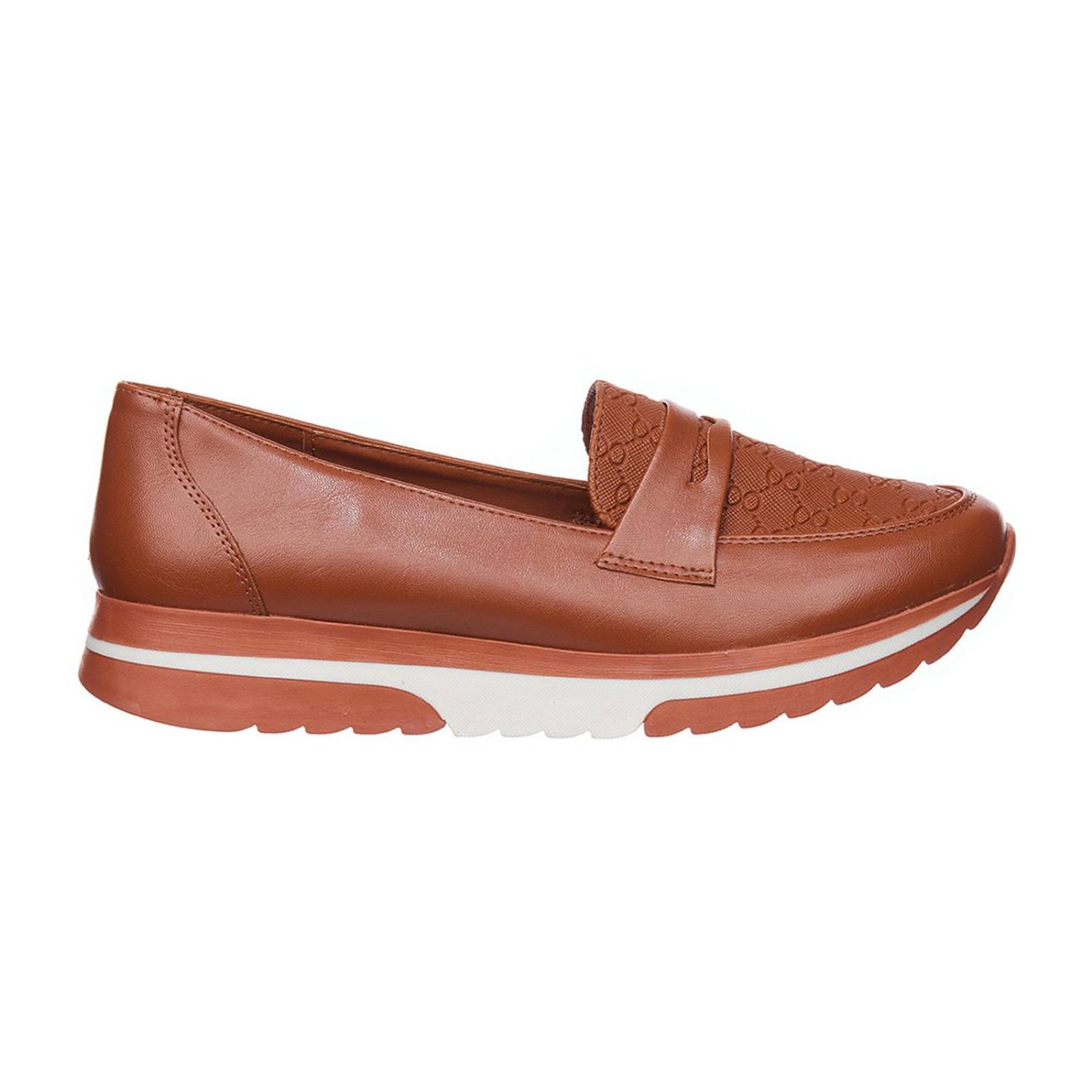 Mocasines Para Mujer Con Plataforma Modernos Café Camel 