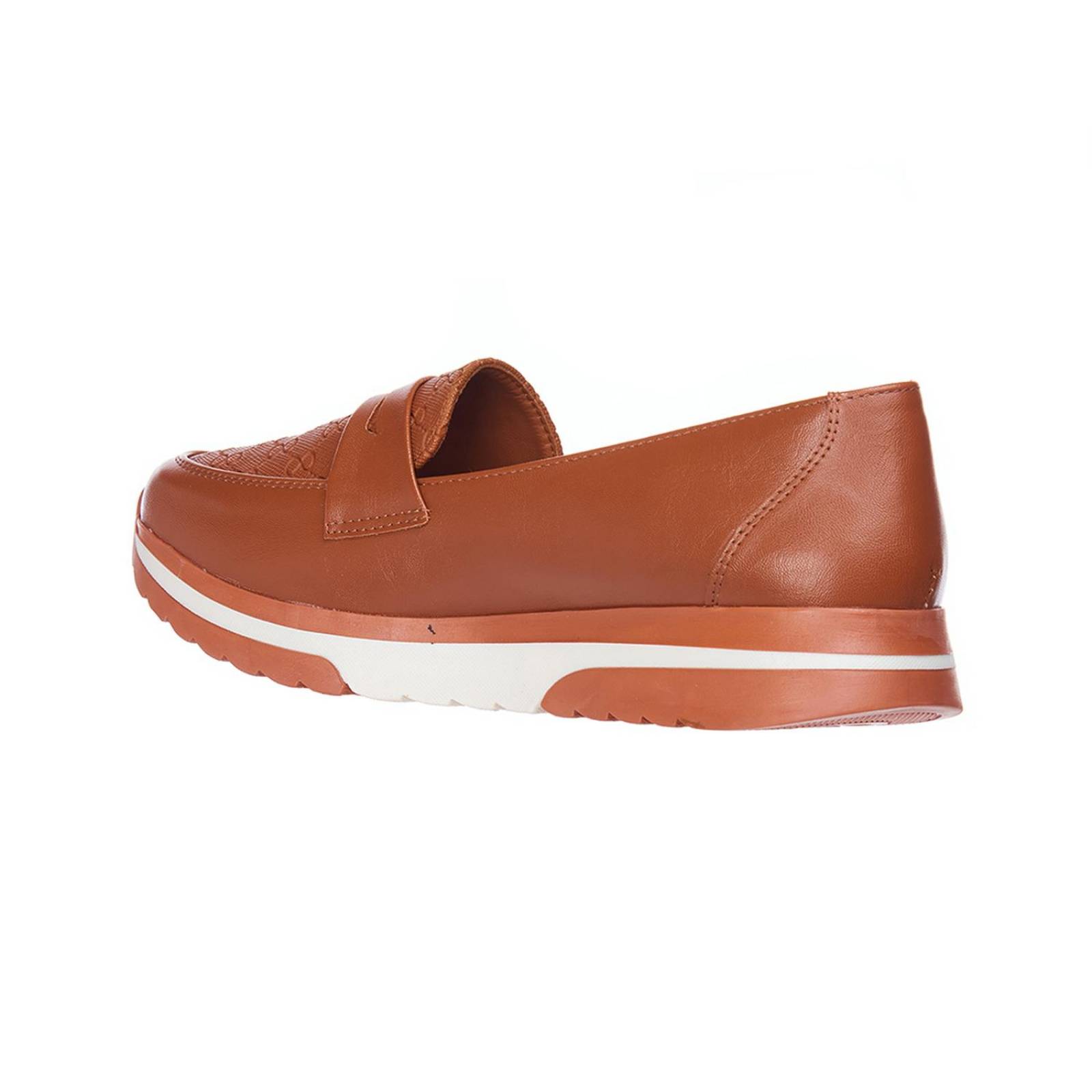 Mocasines Para Mujer Con Plataforma Modernos Café Camel 