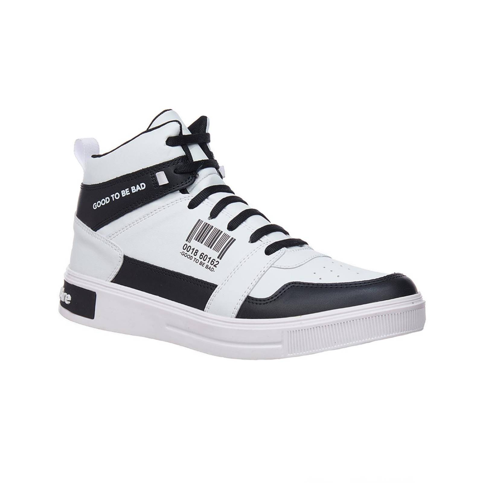 Tenis Casuales Hombre En Botín Tipo Piel Blancos Urbanos 