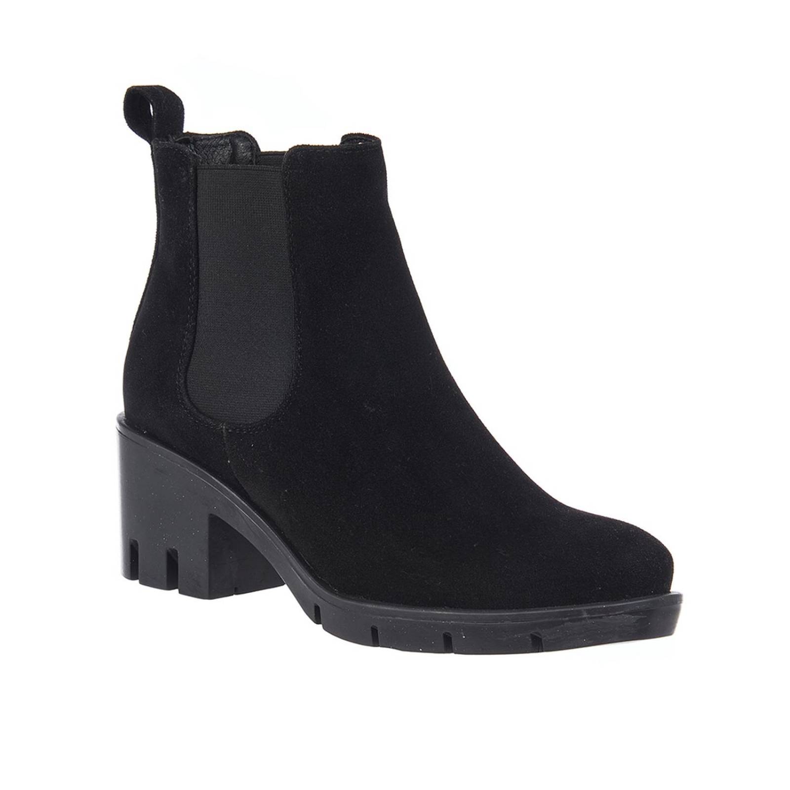 Botas Básicas Negras Para Mujer Tacón Ancho Casuales