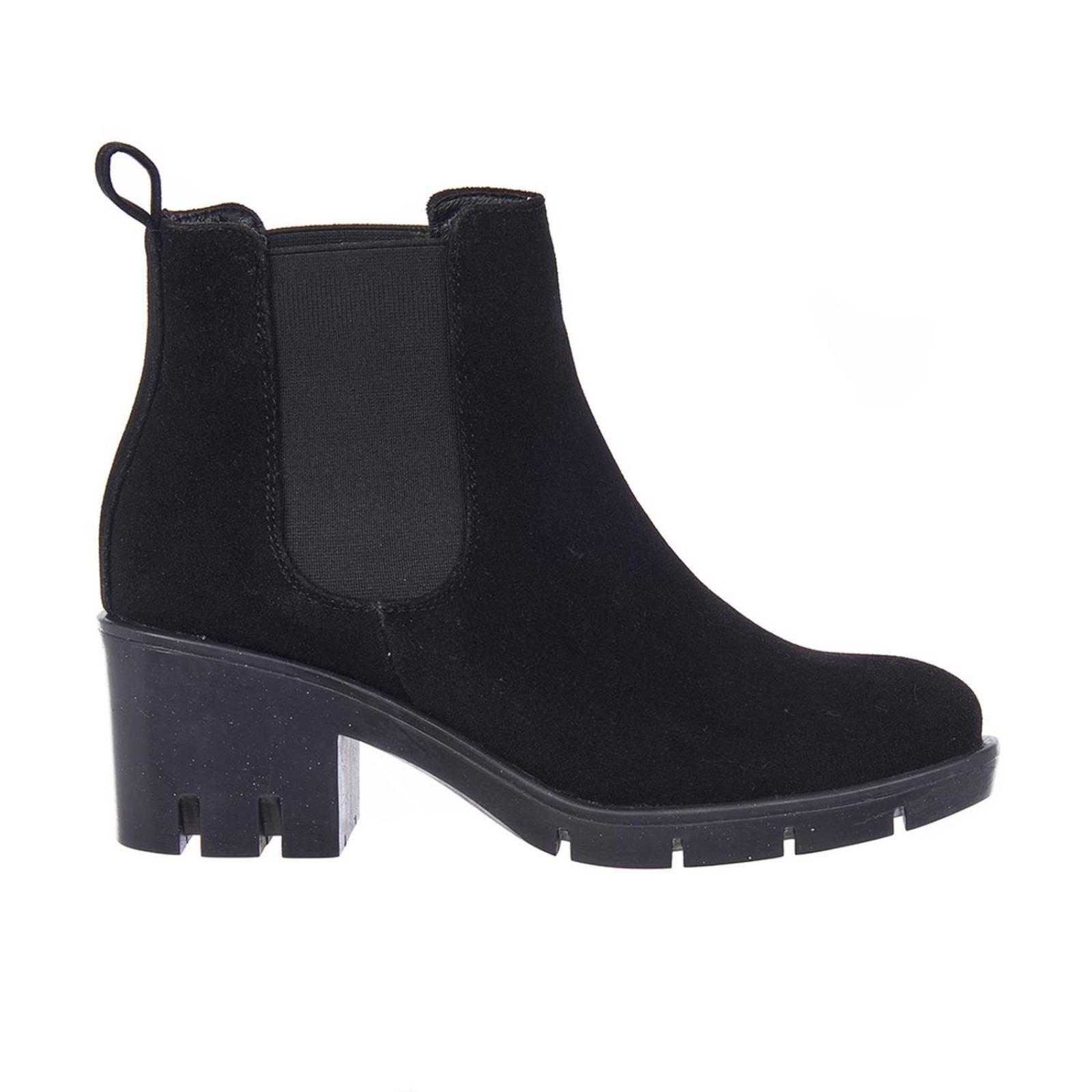 Botas Básicas Negras Para Mujer Tacón Ancho Casuales