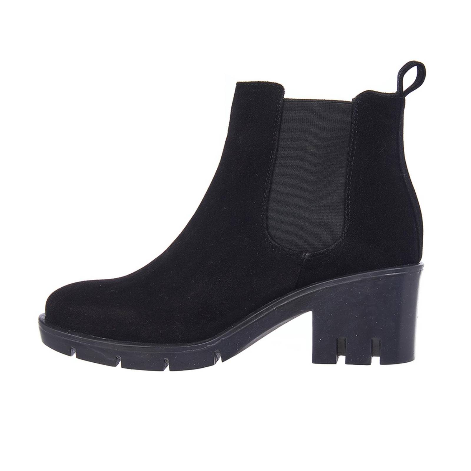 Botas Básicas Negras Para Mujer Tacón Ancho Casuales