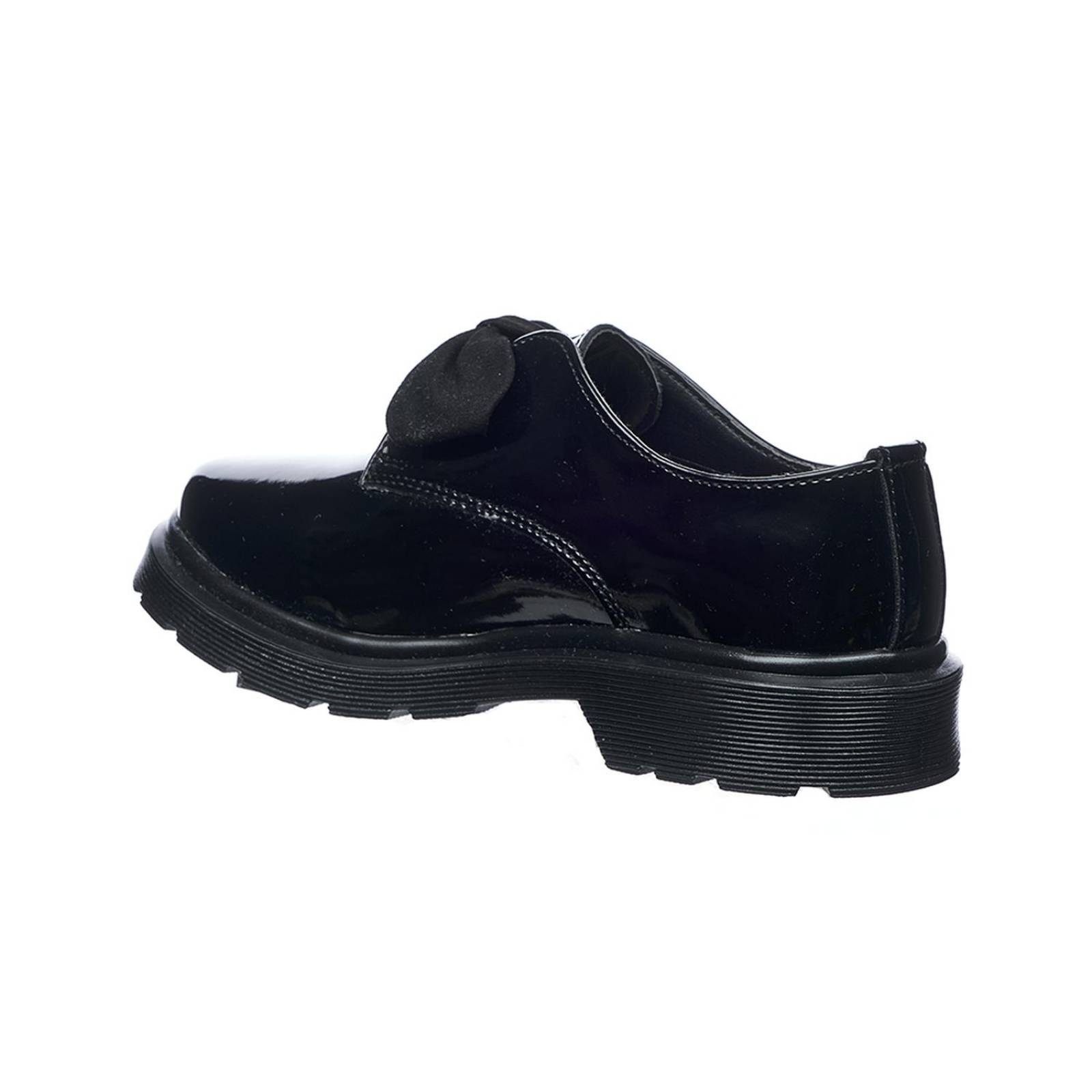 Zapato Escolar Niñas Juvenil Charol Negro Moño Casual Cómodos 