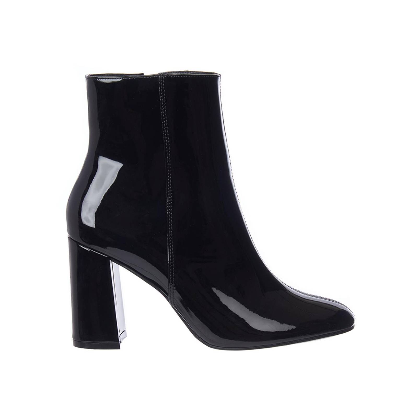 Botines Negros De Charol Para Mujer Clásicos Moda Formal 