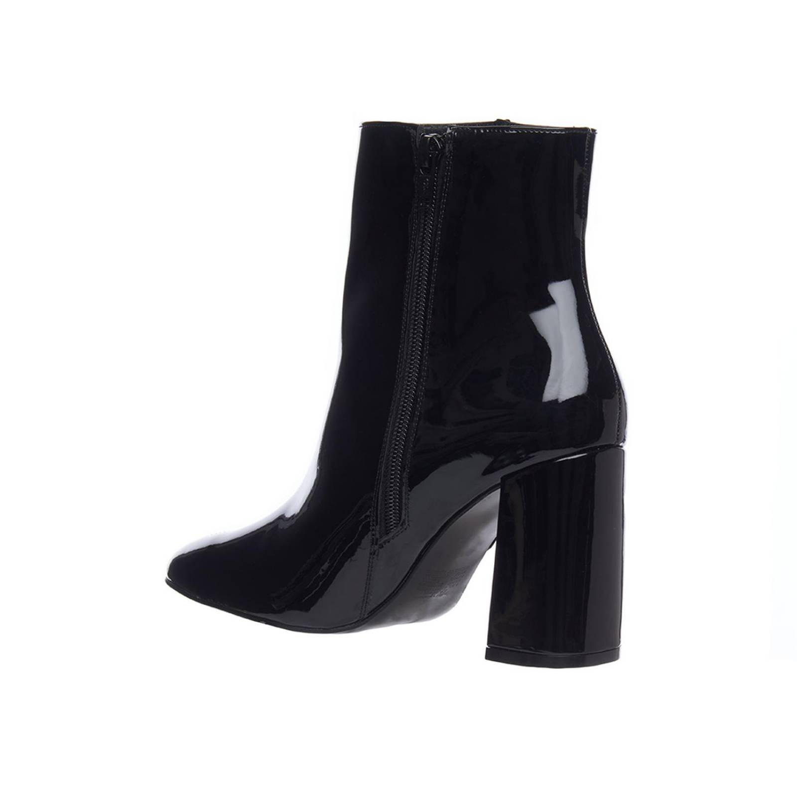 Botines Negros De Charol Para Mujer Clásicos Moda Formal 