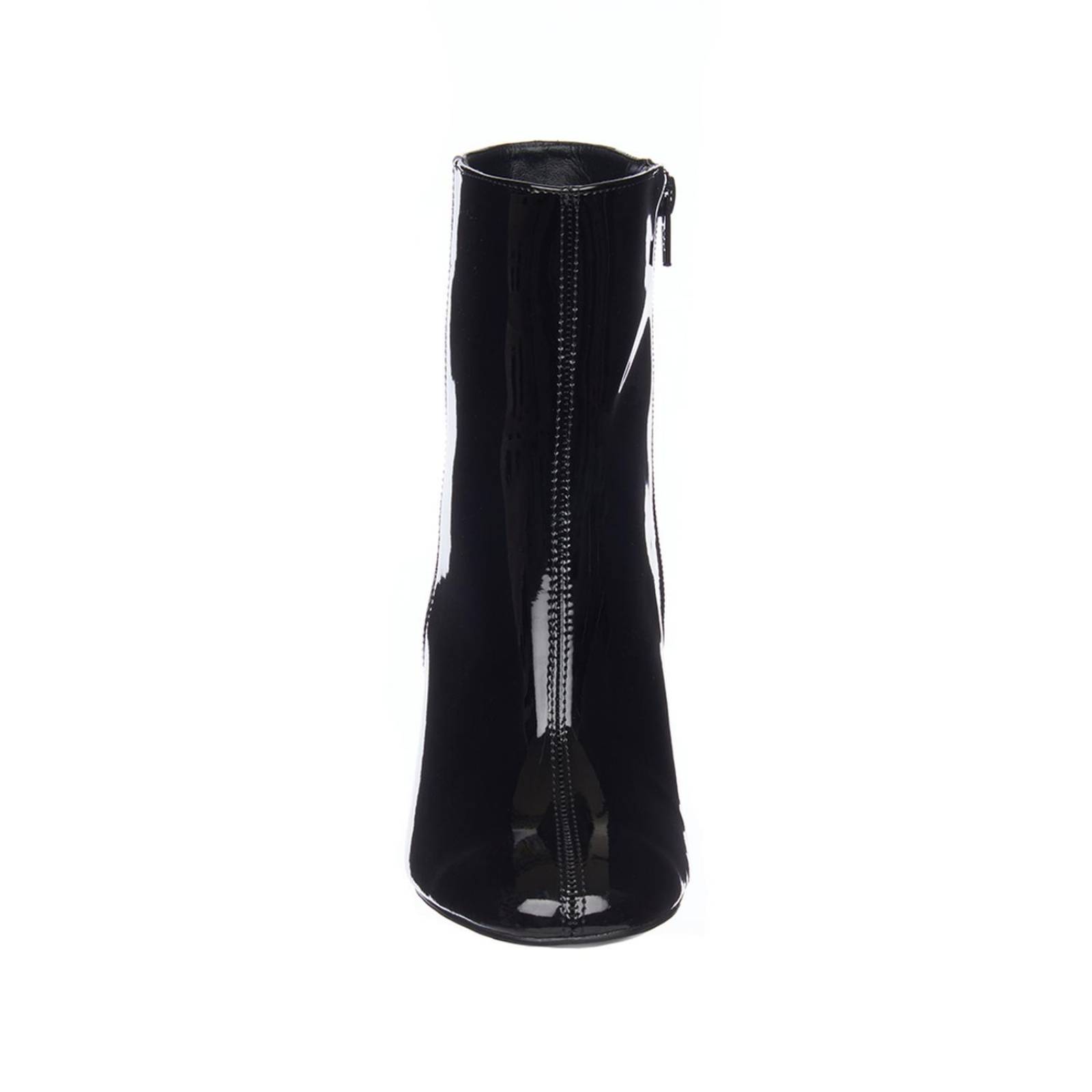 Botines Negros De Charol Para Mujer Clásicos Moda Formal 