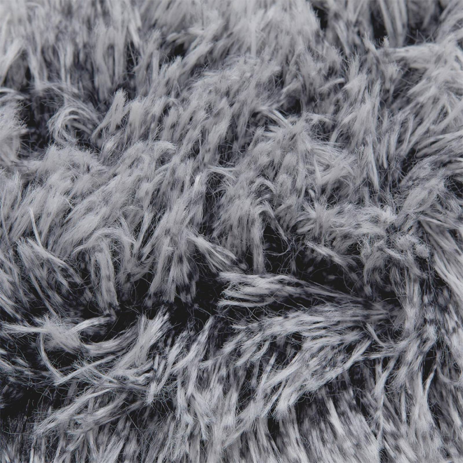 COBERTOR KING SIZE BLANCO Y NEGRO DOBLE VISTA PELO ALTO 