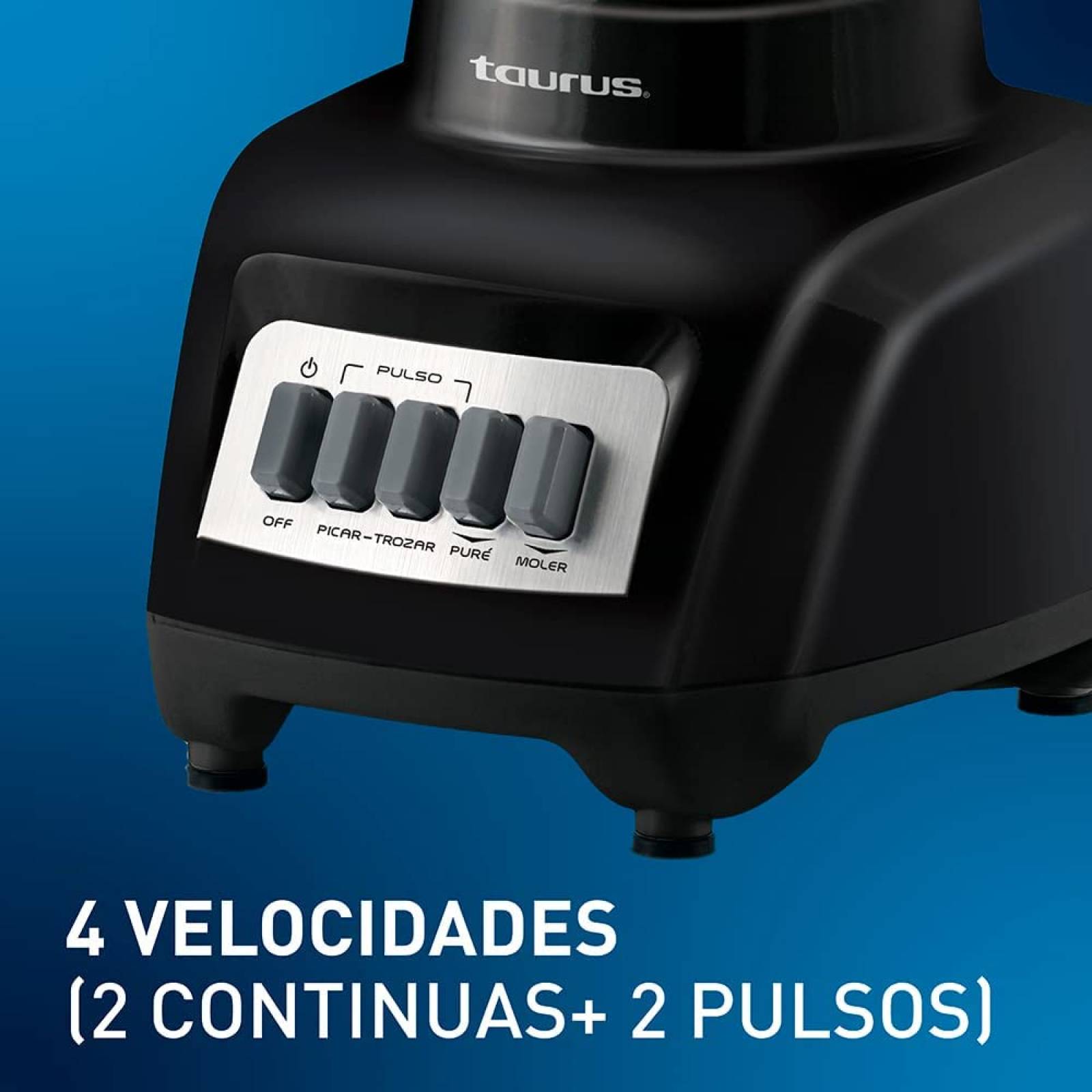 Licuadora 4 velocidades 1lt vaso Plastico negro Taurus Haley