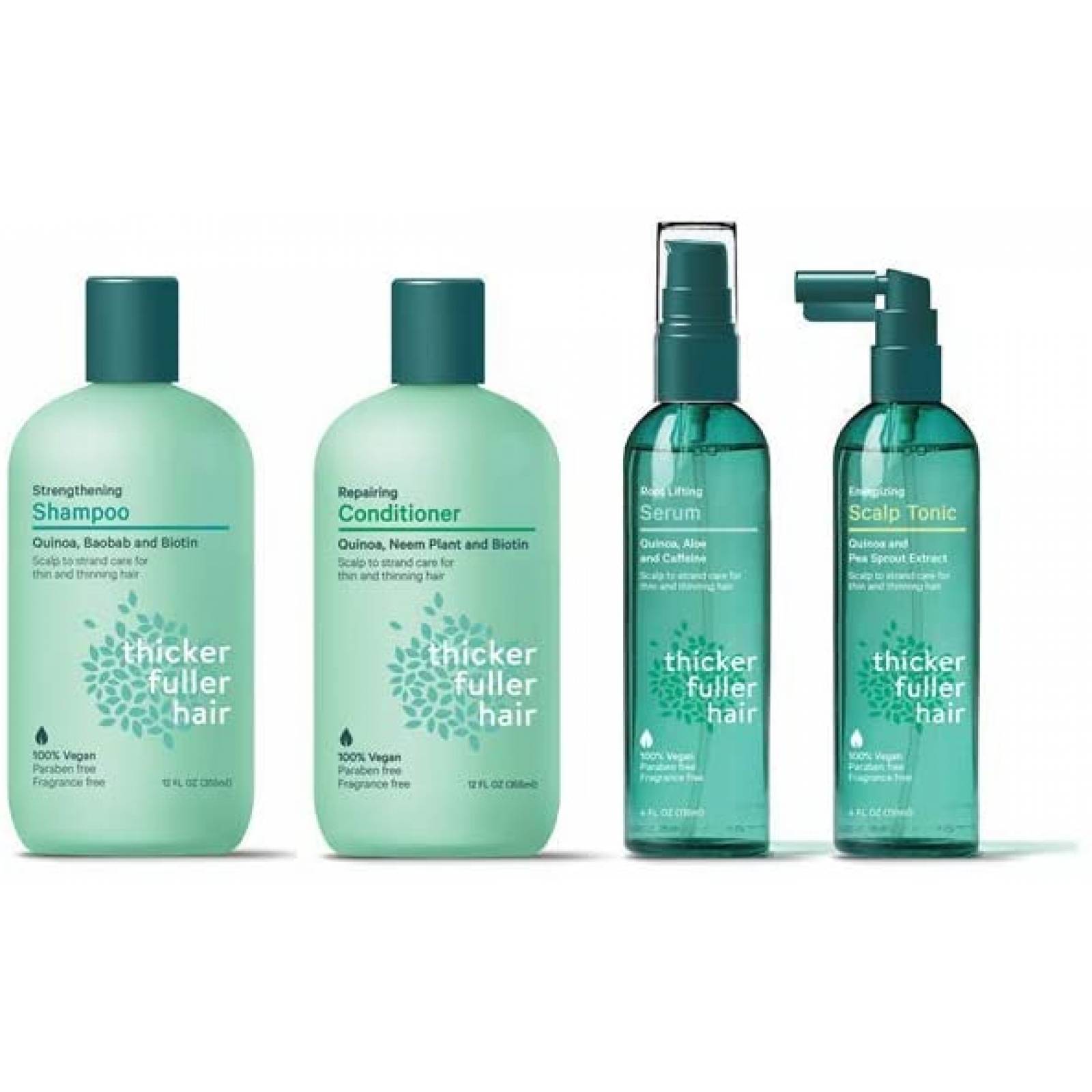 Regimen de cuidado capilar para fortalecer el cabello thicker fuller hair 4 piezas