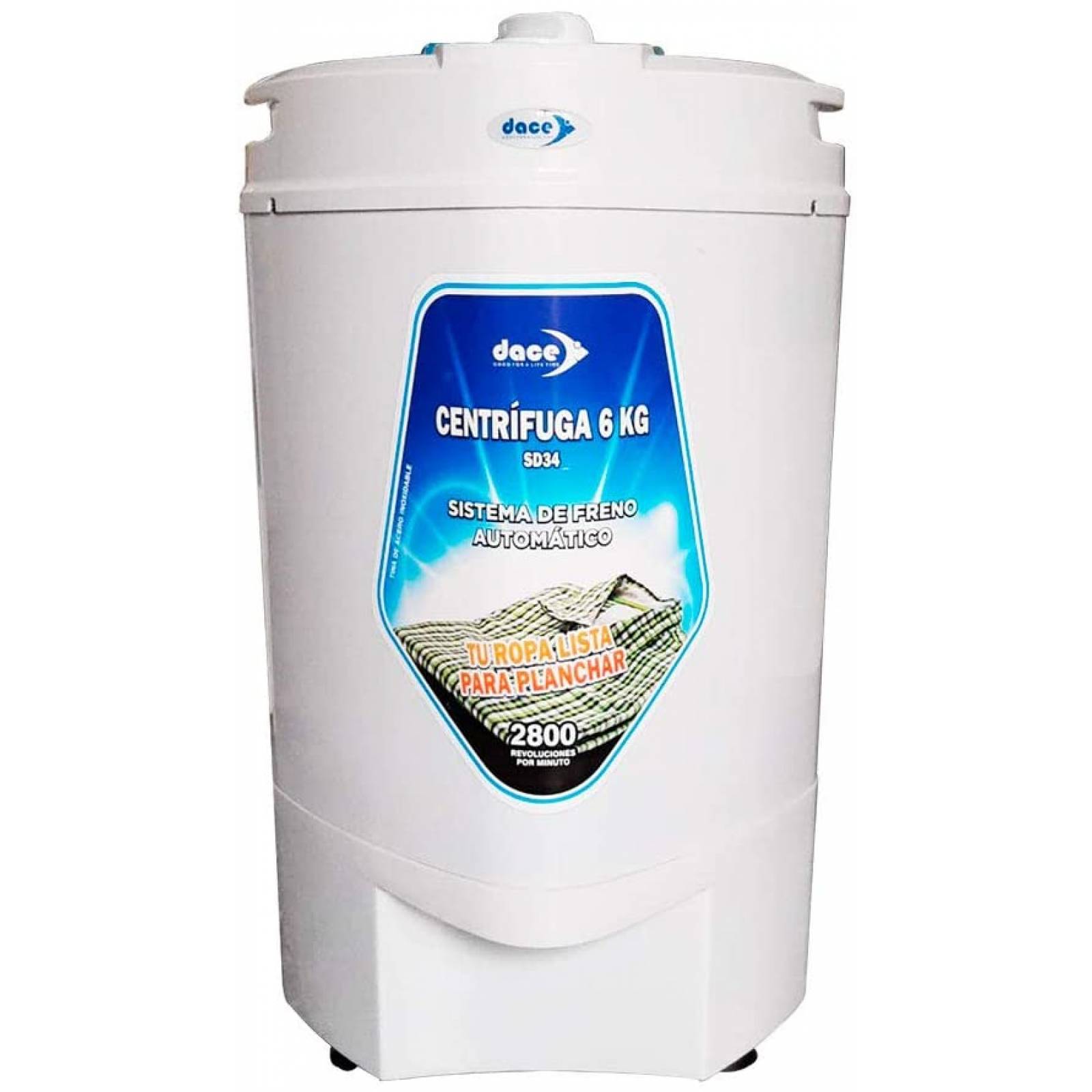 Centrifuga 6 Kg, Color Blanco, 330w Marca Dace