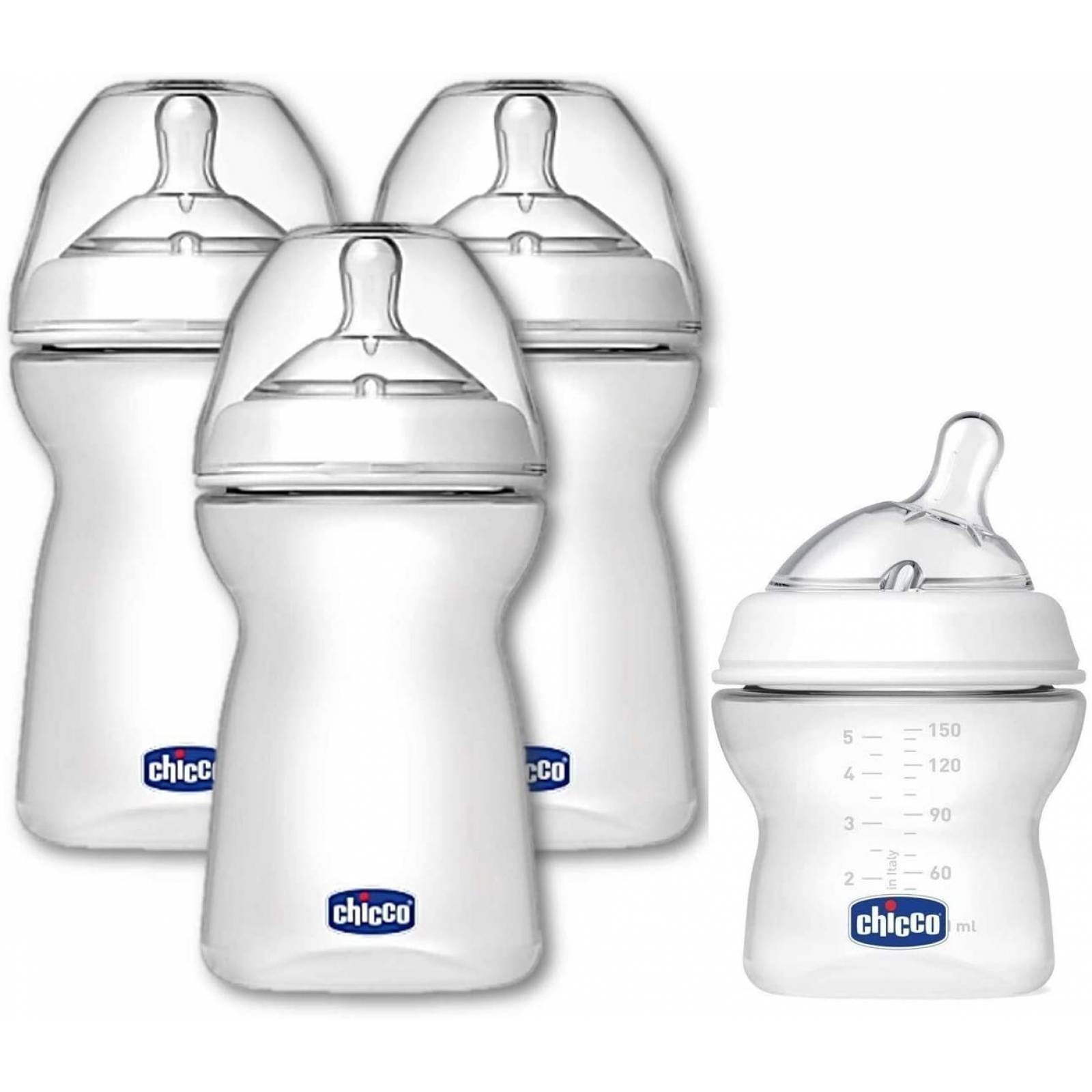 Mamila/Biberón Chicco Natural Feeling para Bebé (Kit (3 Mamilas de 300 ml c/u + 1 de 150 ml))