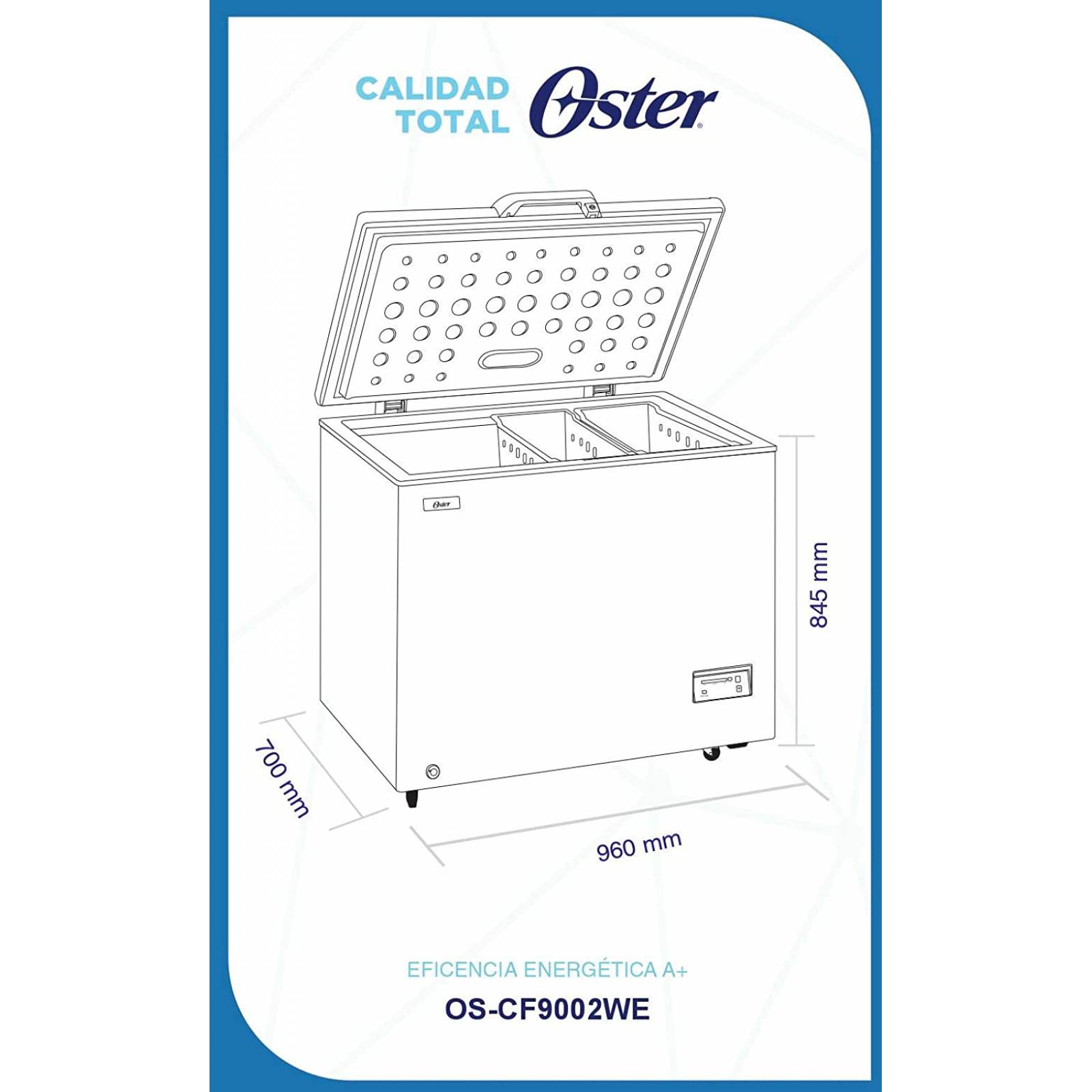 Oster OS-CF9002WE Congelador Horizontal Blanco