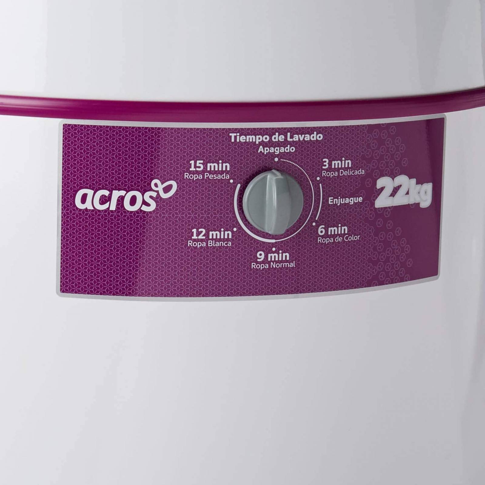 Lavadora manual acros redonda mod. alf-2253eb 22kg blanca 1 Perilla