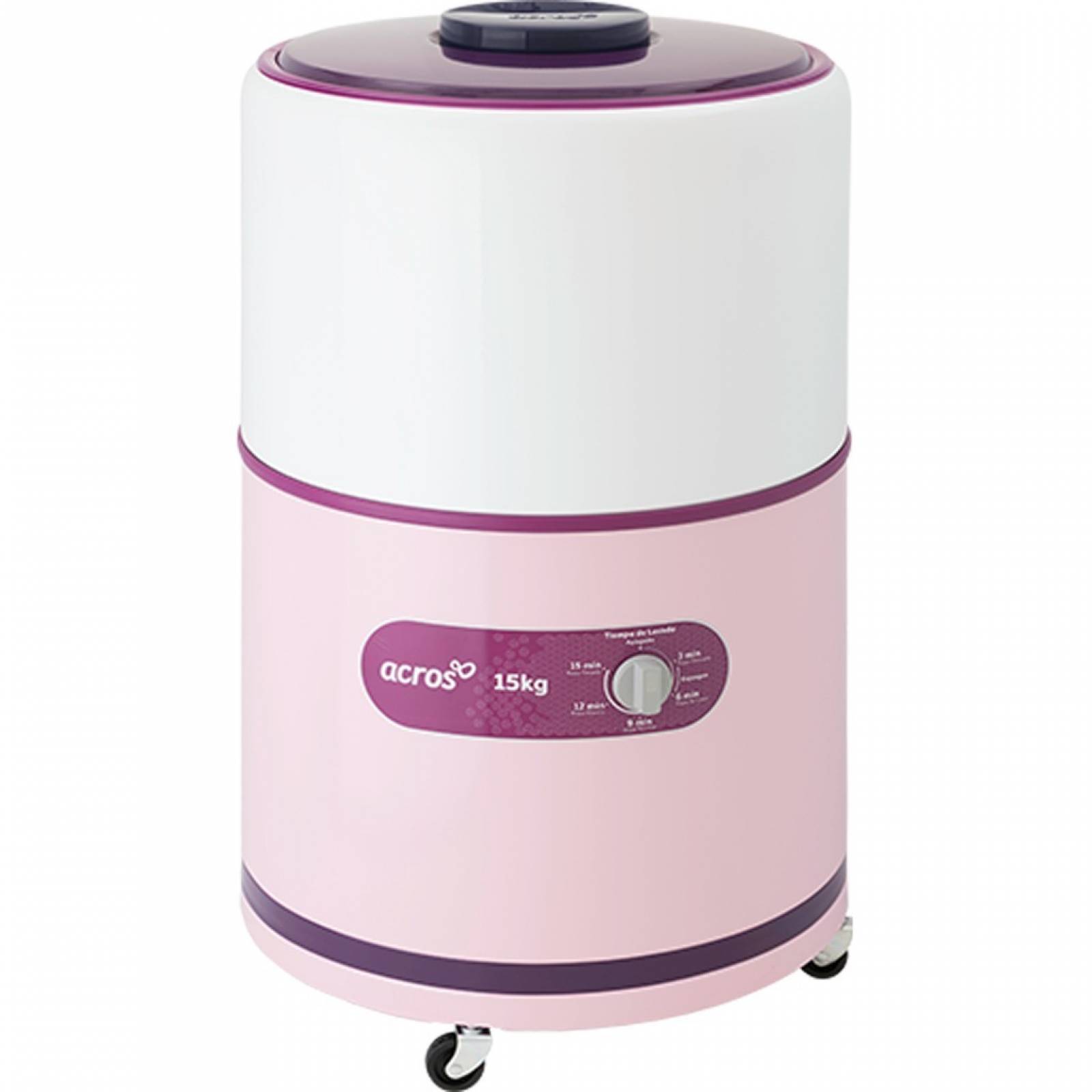 Lavadora semiautomática 15kg redonda rosa-blanco Acros