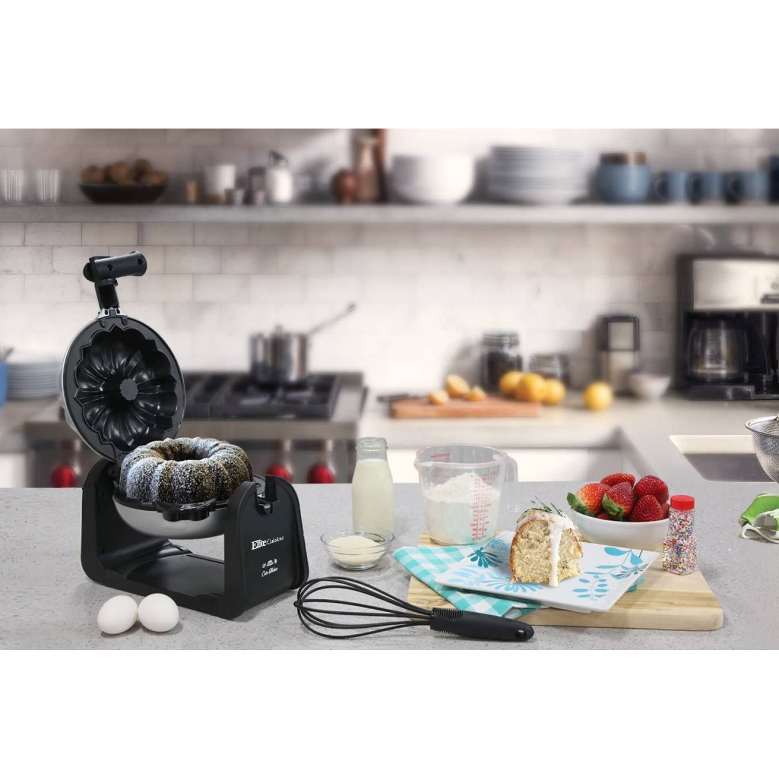 Máquina Giratoria Para Hacer Pasteles Con Superficie Antiadherente Elite Cuisine ECM-2919