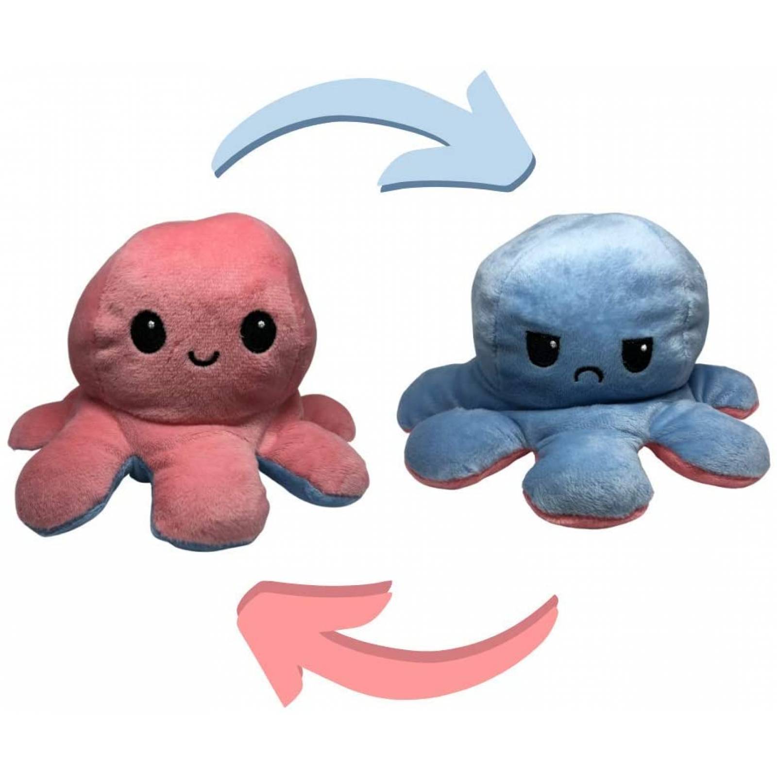 Pulpos de Peluche Reversibles Marca Bonalto (Rosa/Azul Claro)