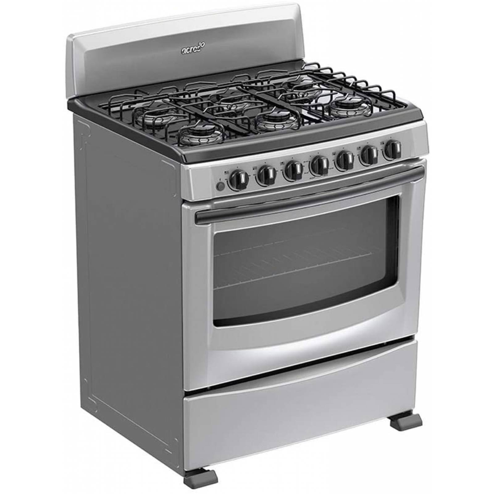 Estufa acros de gas al piso 30 pulgadas de 6 quemadores gris af5001d