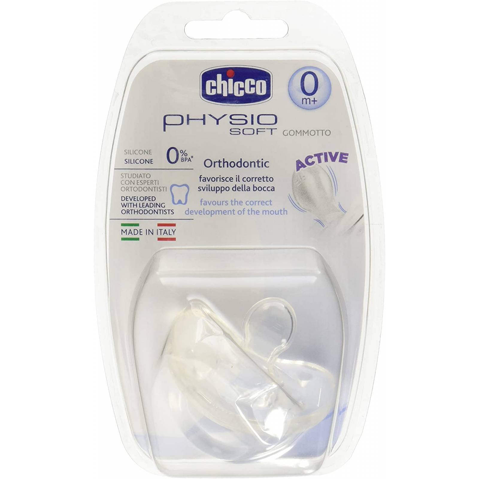 Chicco Physio Soft Chupete De Silicona, A Partir De 4 Meses, Transparente