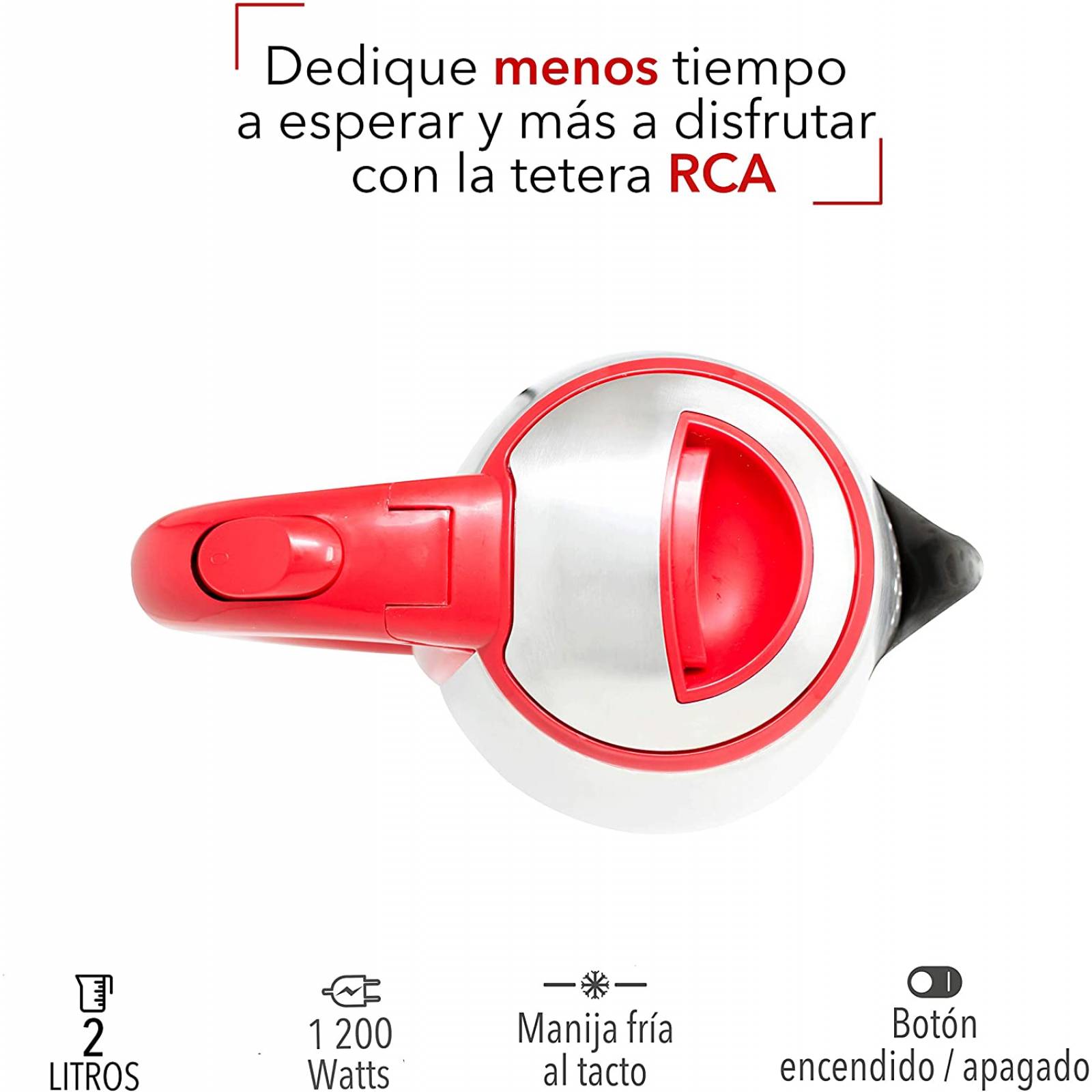 Tetera eléctrica RCA de acero inoxidable