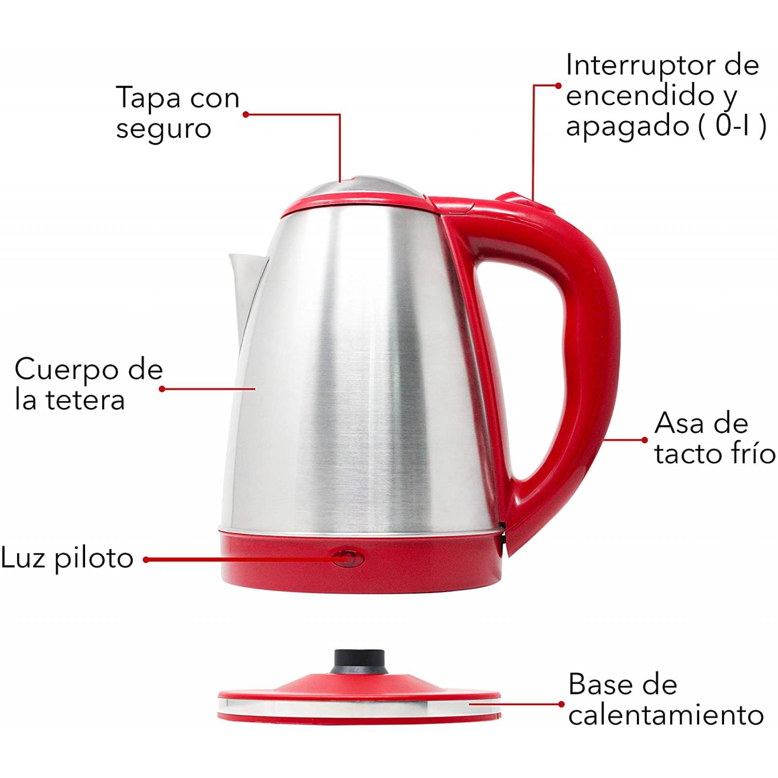 Tetera electrica acero inoxidable marca rca