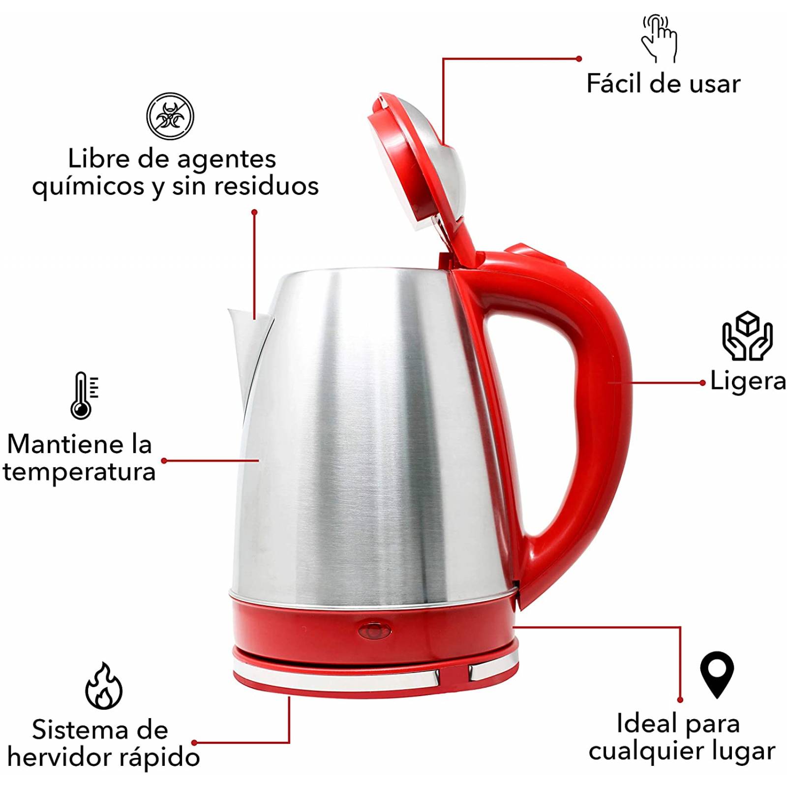 Tetera electrica acero inoxidable marca rca