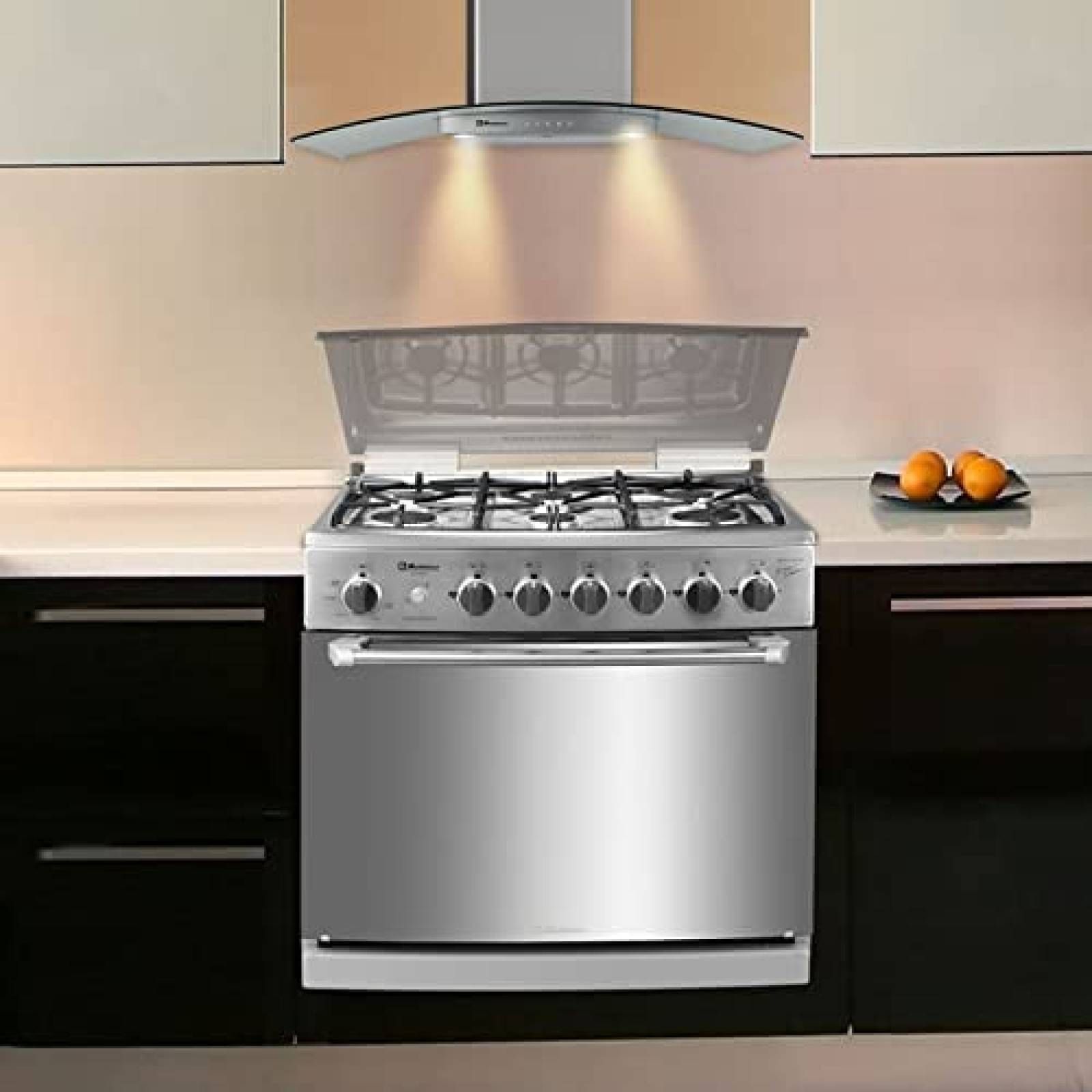 Estufa 30" acero inox. c/capelo empotrable lucerna marca koblenz