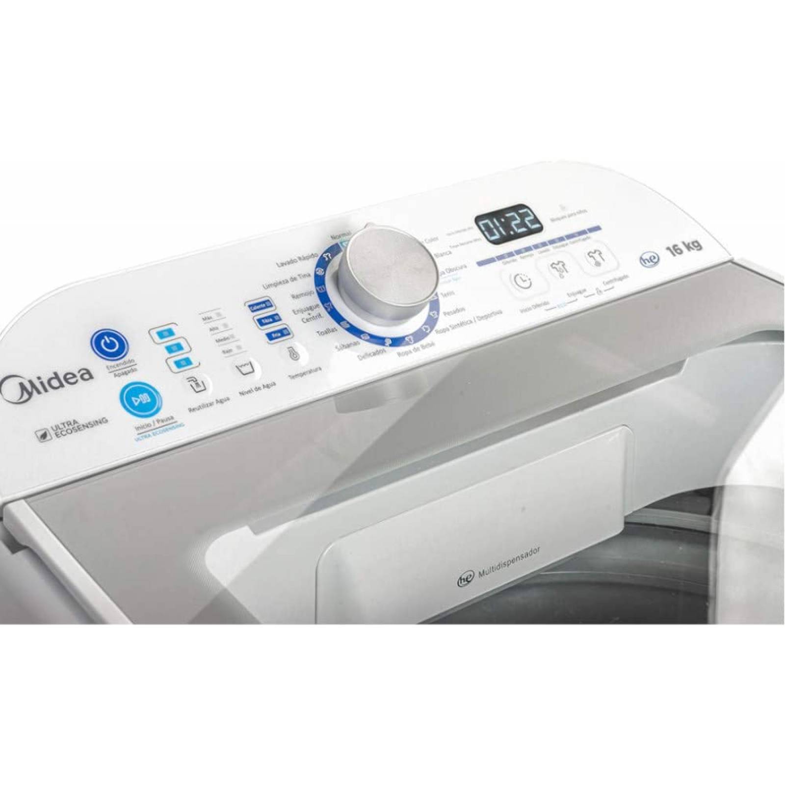 Lavadora 16kg automatica blanca marca midea