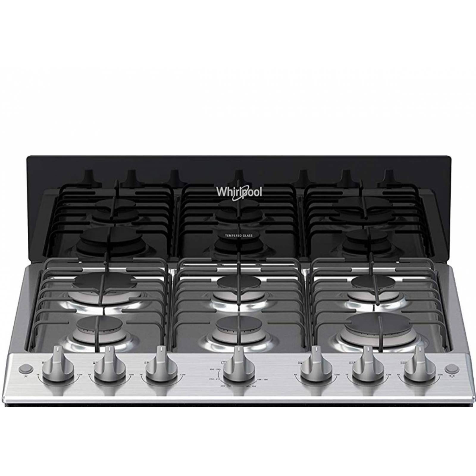 Estufa 30p de piso gas 6 quemadores negro whirpool
